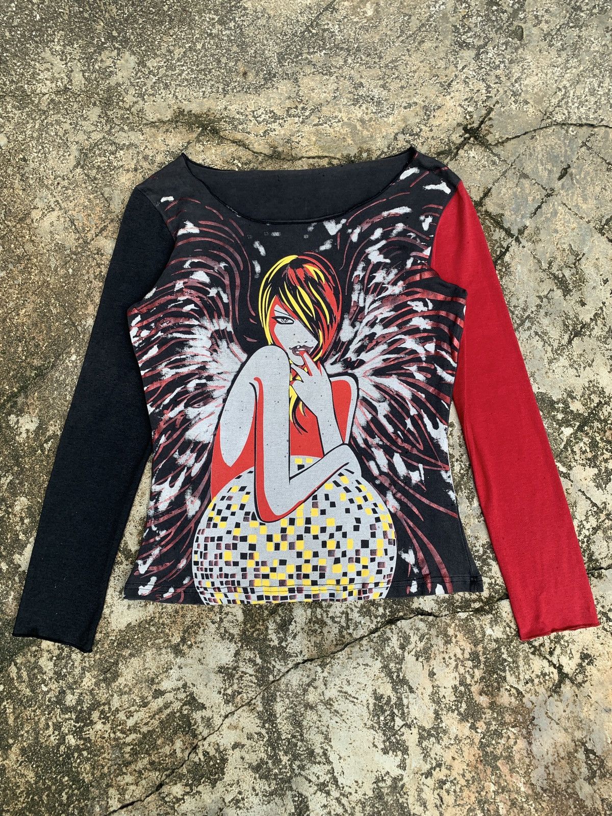 Japanese Brand y2k Disco Girl Art Graphic Longsleeve Top Size M / US 6-8 / IT 42-44 - 1 Thumbnail