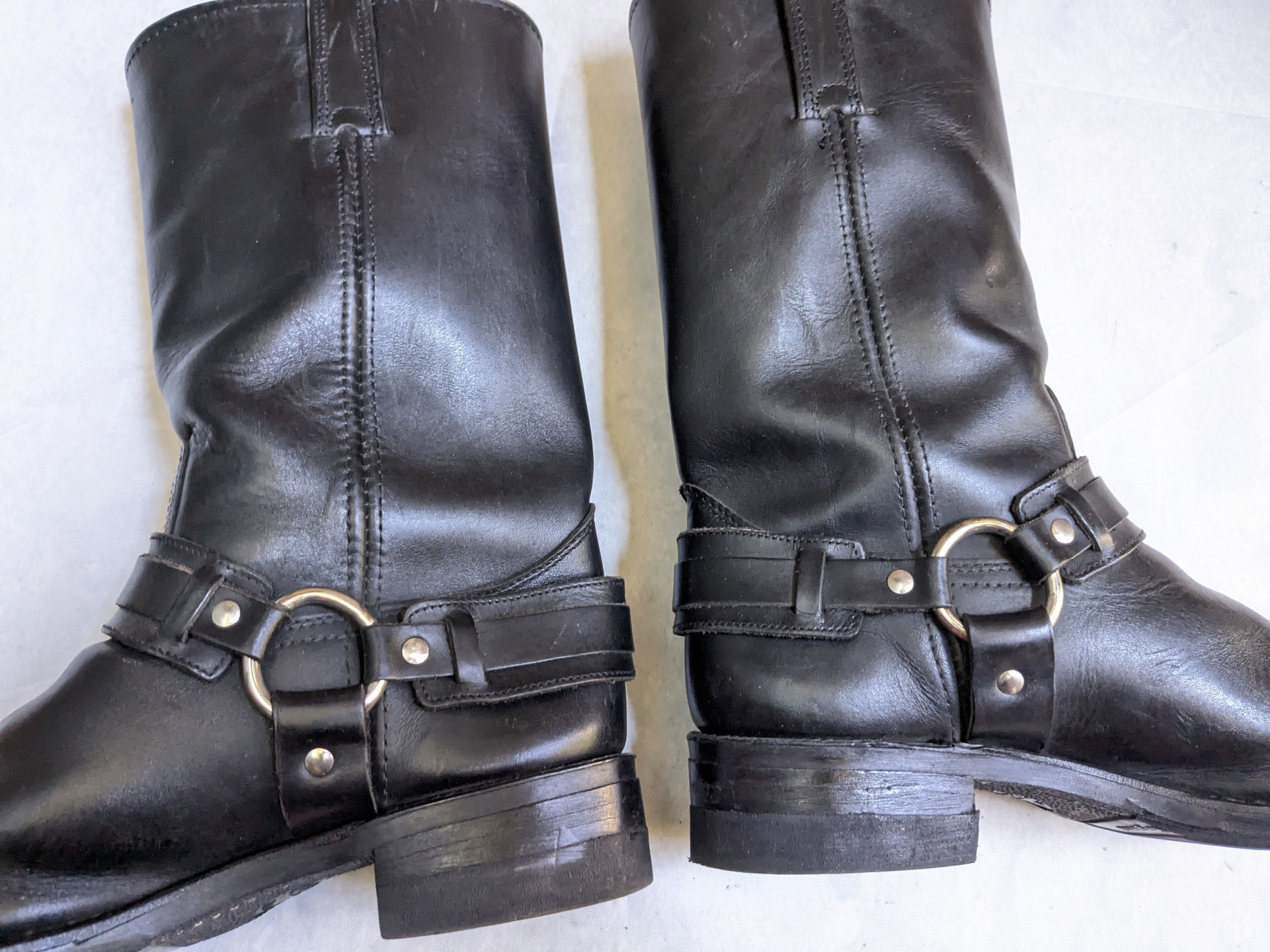 Frye Frye Harness Black Leather 10.5 M Leather Belted Size US 10.5 / EU 43-44 - 12 Thumbnail
