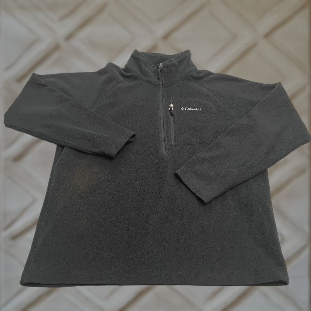 Vintage Columbia Fleece Jacket Womens Large Black 1/4 Zip Pockets Outdoor Hiking Casual Outdoorwear Ladies L Black 1/4 Zip Pocket Size L / US 10 / IT 46 - 1 Thumbnail