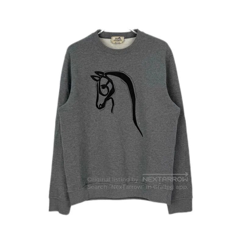 Hermes Hermes Gray Horse Head Sweatshirt L. Size US L / EU 52-54 / 3 - 1 Thumbnail