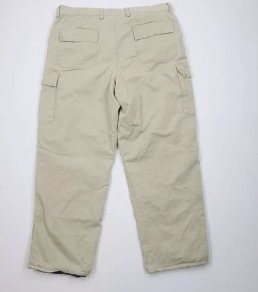 Gap × Vintage Vintage 90s Gap Lined Wide Leg Cargo Pants Beige Cotton Size US 40 / EU 56 - 7 Thumbnail
