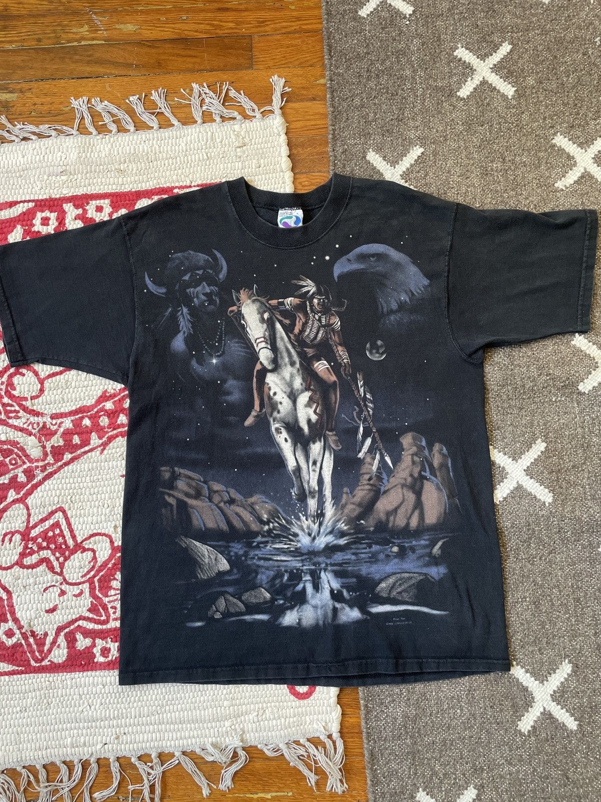 Liquid Blue × Vintage 1998 RARE LIQUID BLUE NATIVE THUNDER GRAPHIC SHIRT Size US L / EU 52-54 / 3 - 1 Thumbnail