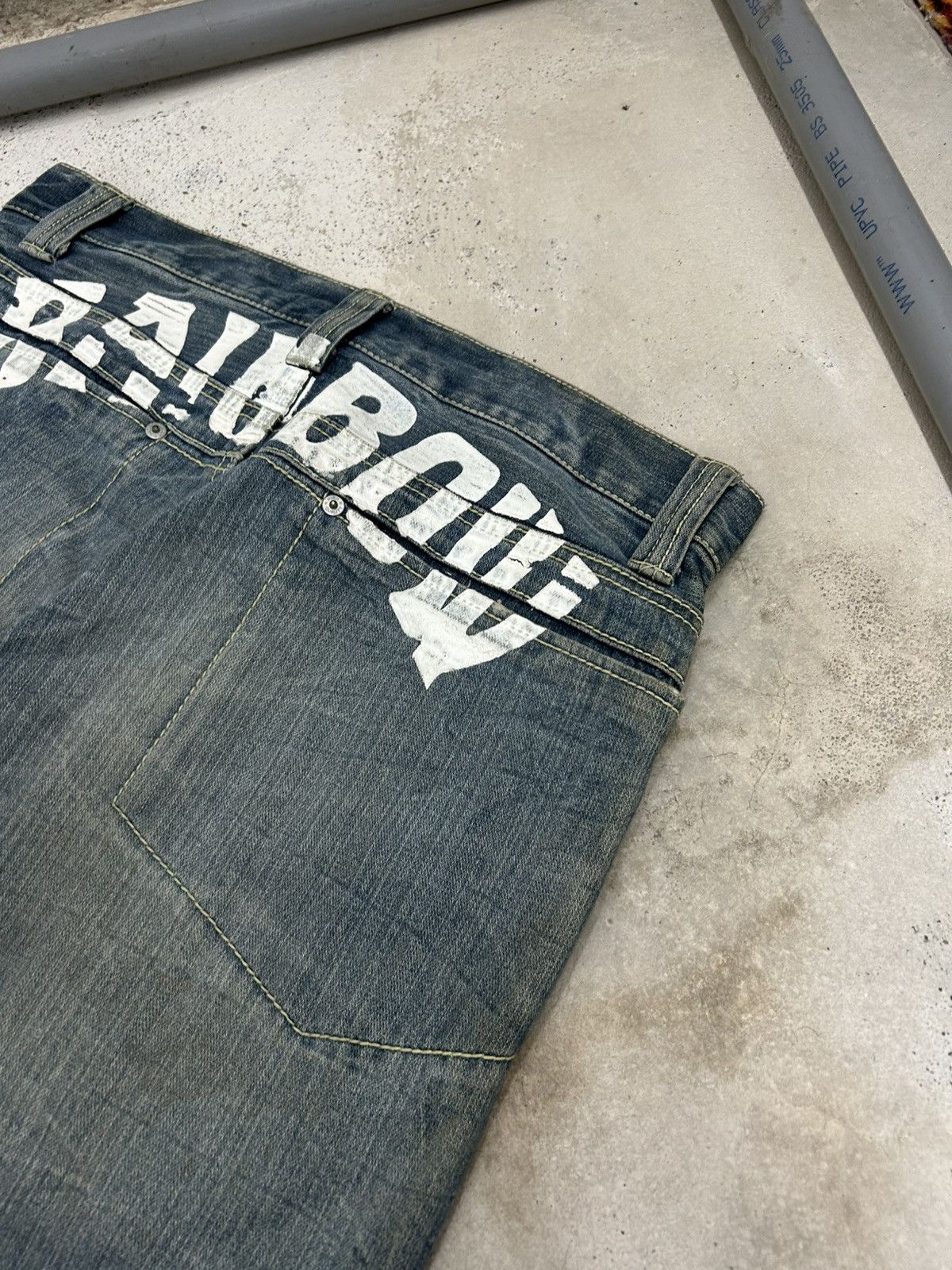 Le Grande Bleu (L.G.B.) Vintage Daily Topics Rainbow Baggy Distressed Washed Whisker Size US 33 - 19 Thumbnail