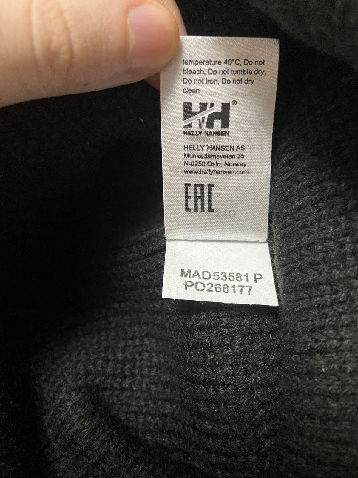 Helly Hansen Helly Hansen HH logo beanie hat black Knit winter warm STD Size ONE SIZE - 8 Thumbnail