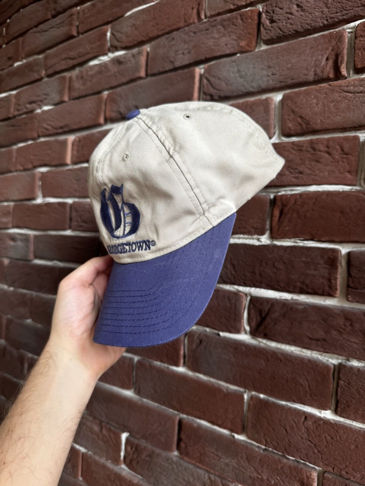 NBA Georgetown Hoyas Navy Vintage Hat Snapback NBA Print Rare Size ONE SIZE - 4 Thumbnail