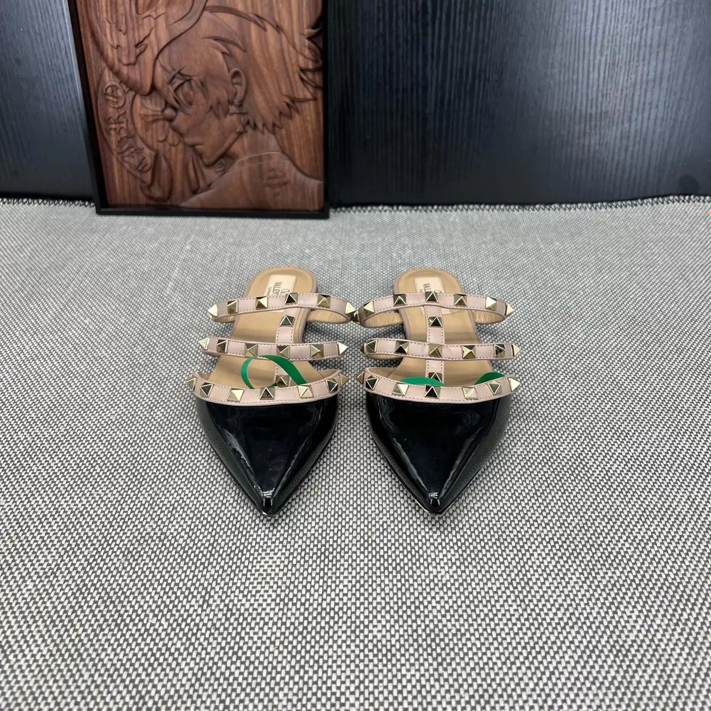 Valentino Valentino Rockstud Flat Black 36 Worn With Box Size US 5.5 / IT 35.5 - 4 Thumbnail