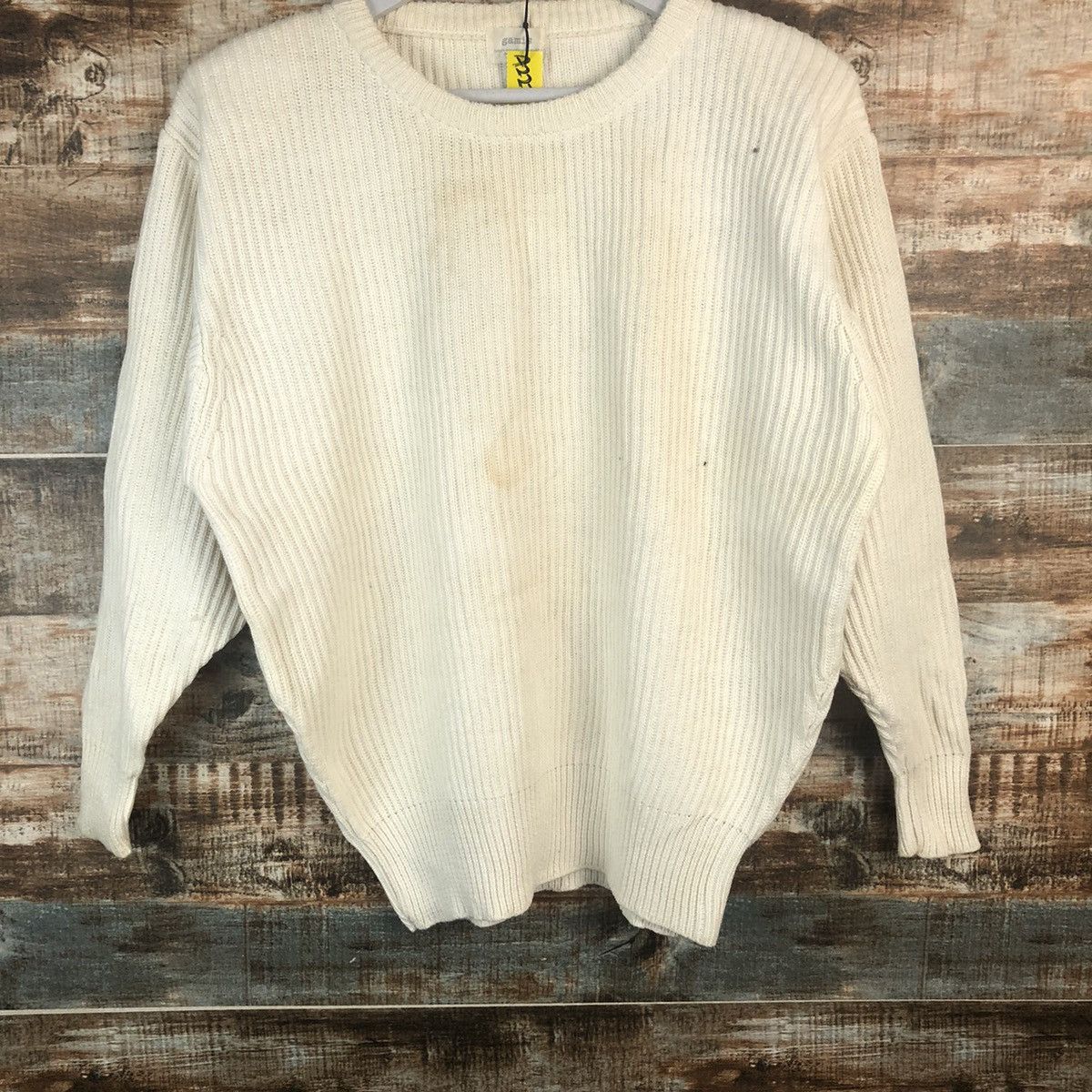 Homespun Knitwear Gamis White Knitwear #A2276 Size L / US 10 / IT 46 - 3 Thumbnail