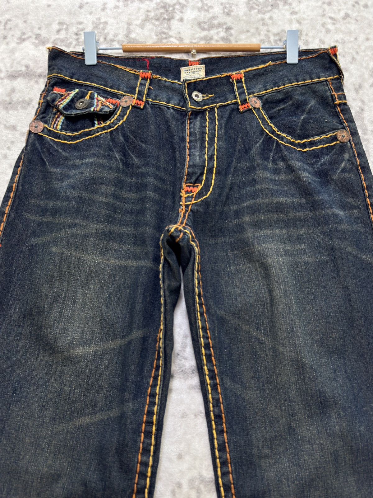True Religion True Religion Billy Super T Rainbow Stitch Straight Leg Size US 33 - 3 Thumbnail
