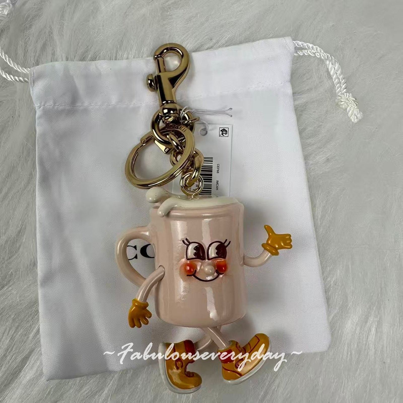 Coach COACH Coffee Cup Bag Charm Lil Miss Jo Resin With Key Ring Size ONE SIZE - 5 Thumbnail