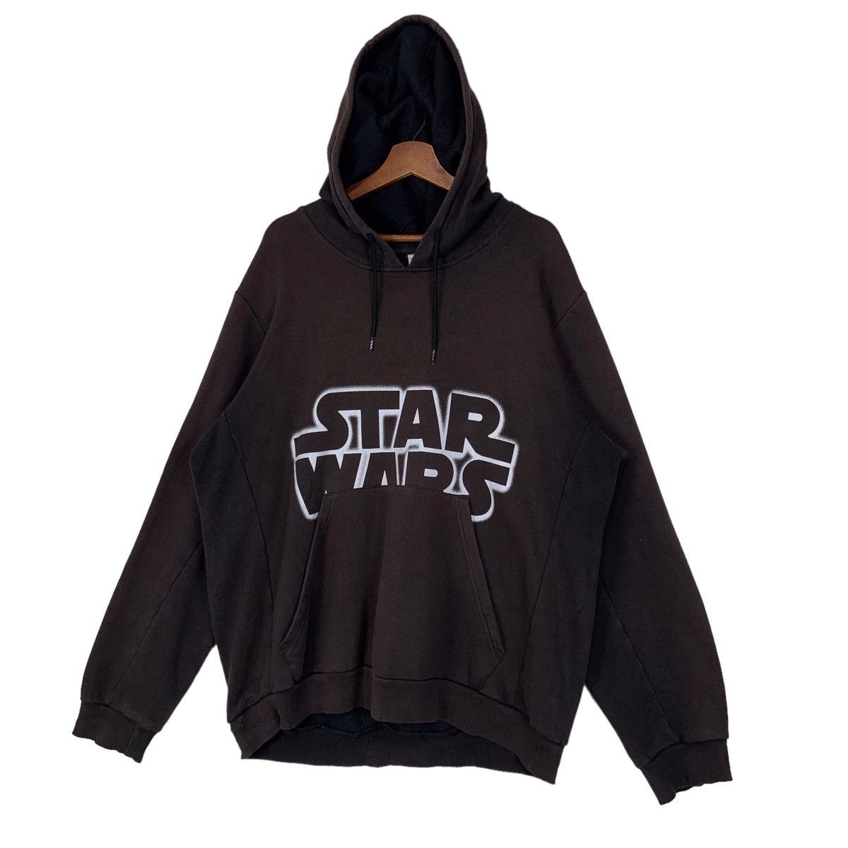 Adidas × Star Wars × Vintage Vintage Adidas X Star Wars Black Faded Hoodie Big Logo Size US XL / EU 56 / 4 - 4 Thumbnail