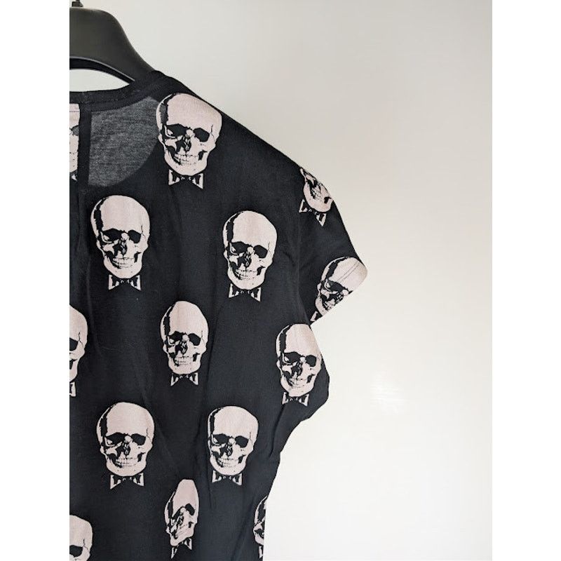 Saint Laurent Paris o1rshd1 Skull and Bowtie Print T-Shirt in Black / White Size US XS / EU 42 / 0 - 14 Thumbnail