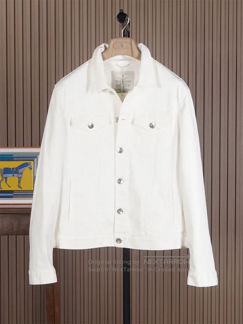 Brunello Cucinelli Brunello Cucinelli Soft Sea Island Cotton Denim Jacket Size US M / EU 48-50 / 2 - 1 Thumbnail