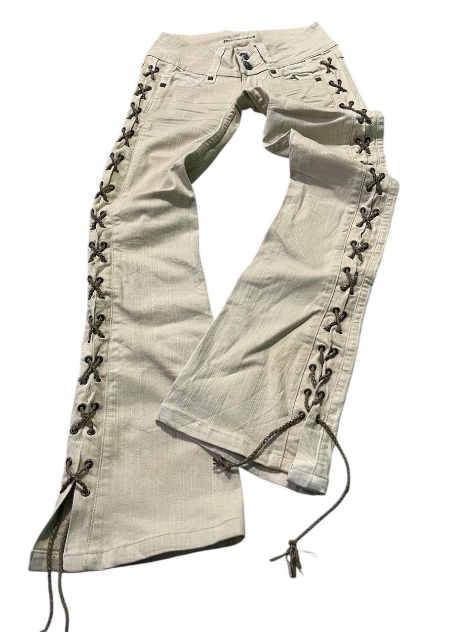 Japanese Brand Cook Jeans Lace up Pants Size US 28 / EU 44 - 3 Thumbnail