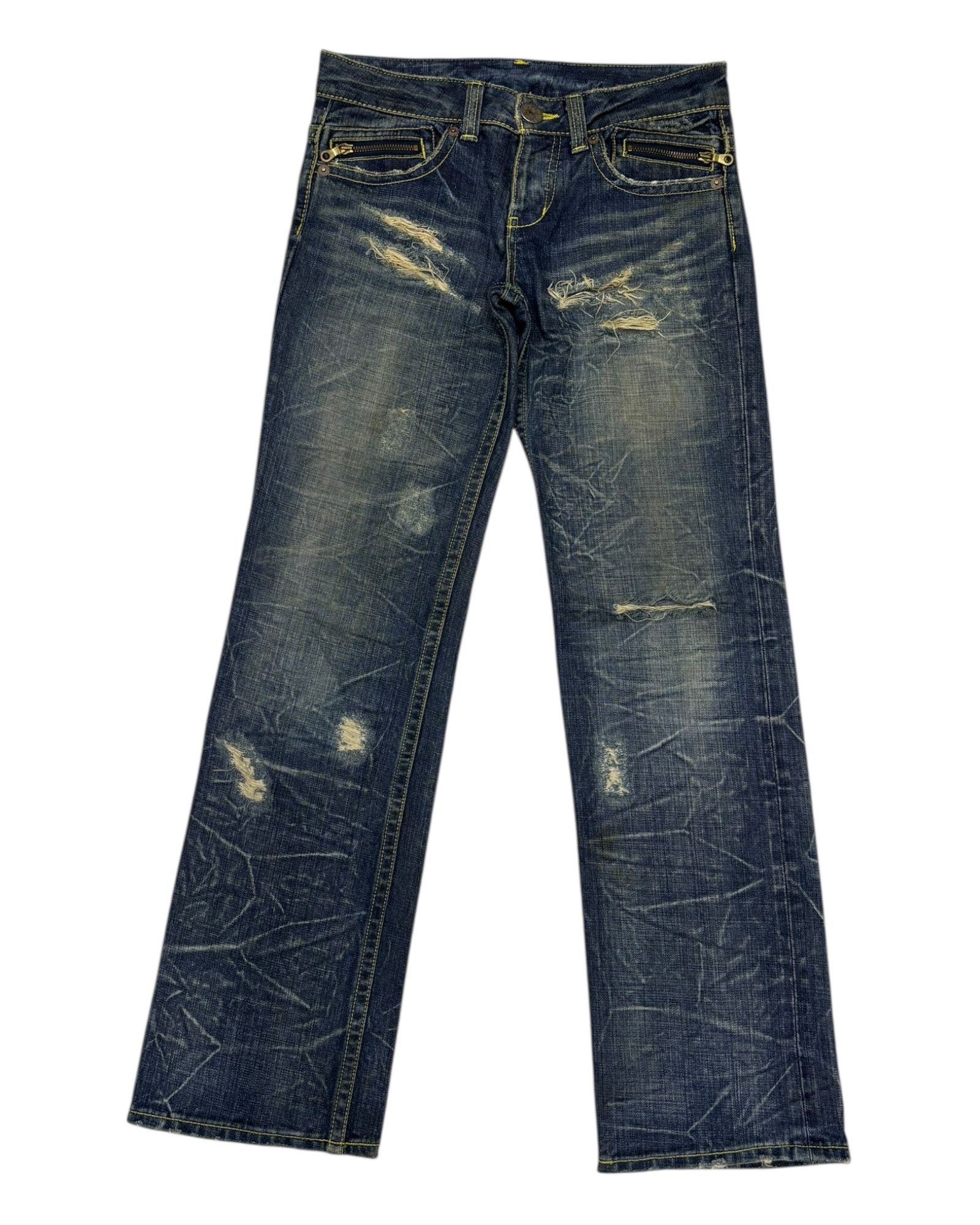 If Six Was Nine × Japanese Brand × Le Grande Bleu (L.G.B.) Vintage Co&Lu Cocolulu Statement Denim Jeans Low Rise Size US 31 - 8 Thumbnail