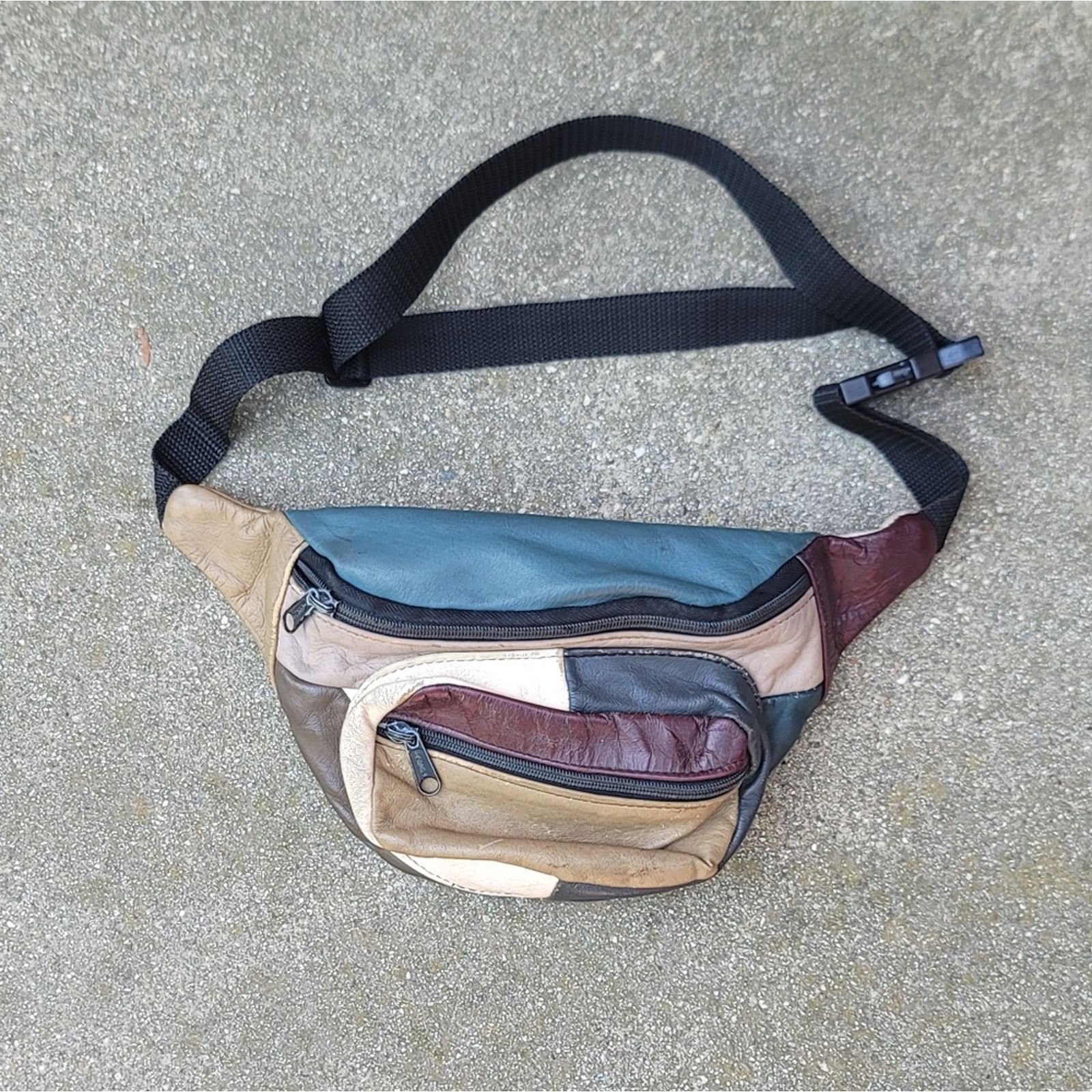 Handmade Vtg Leather Patchwork Fanny Pack Bag Size ONE SIZE - 1 Thumbnail