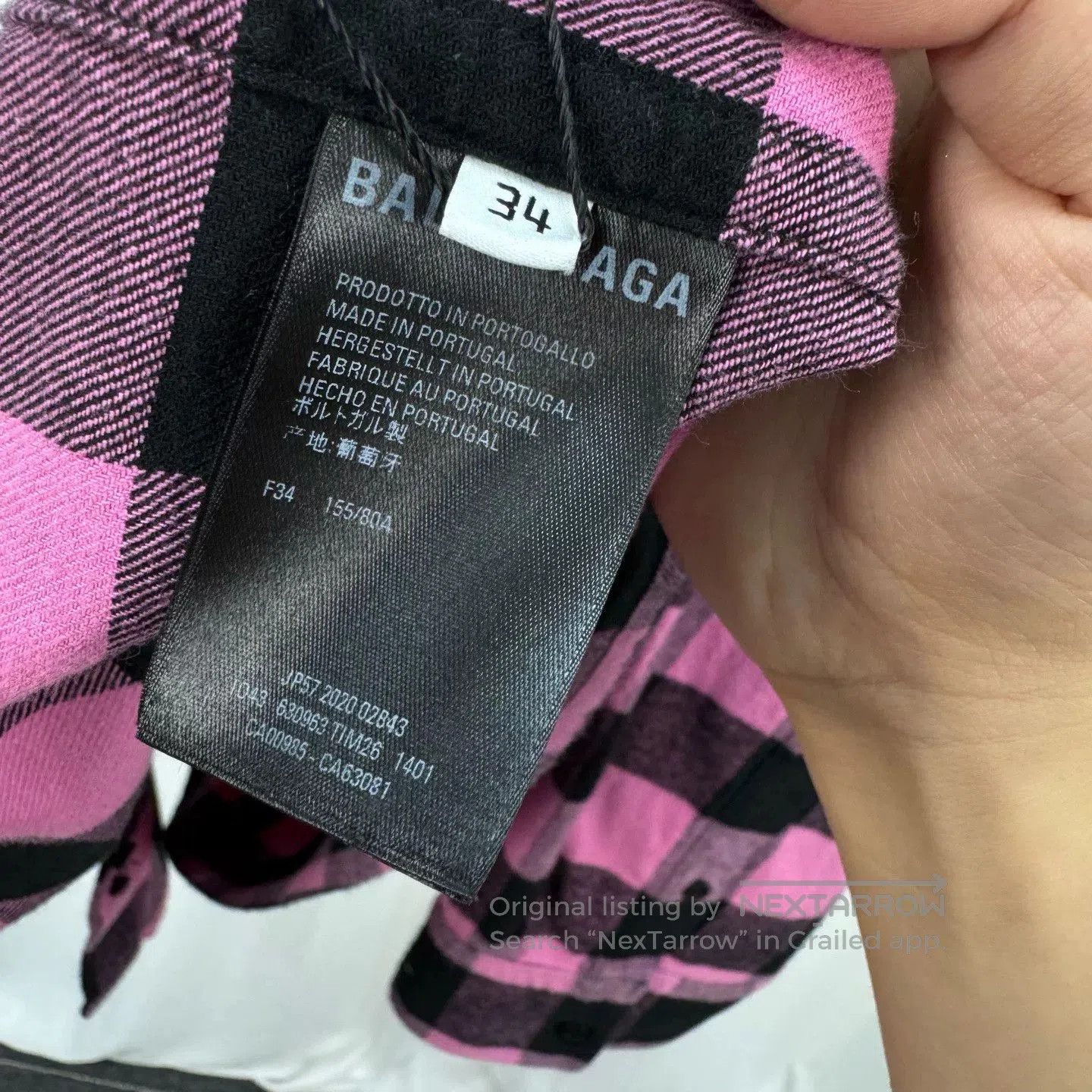 Balenciaga balenciaga pink checkered shirt jacket. Size US XS / EU 42 / 0 - 6 Thumbnail
