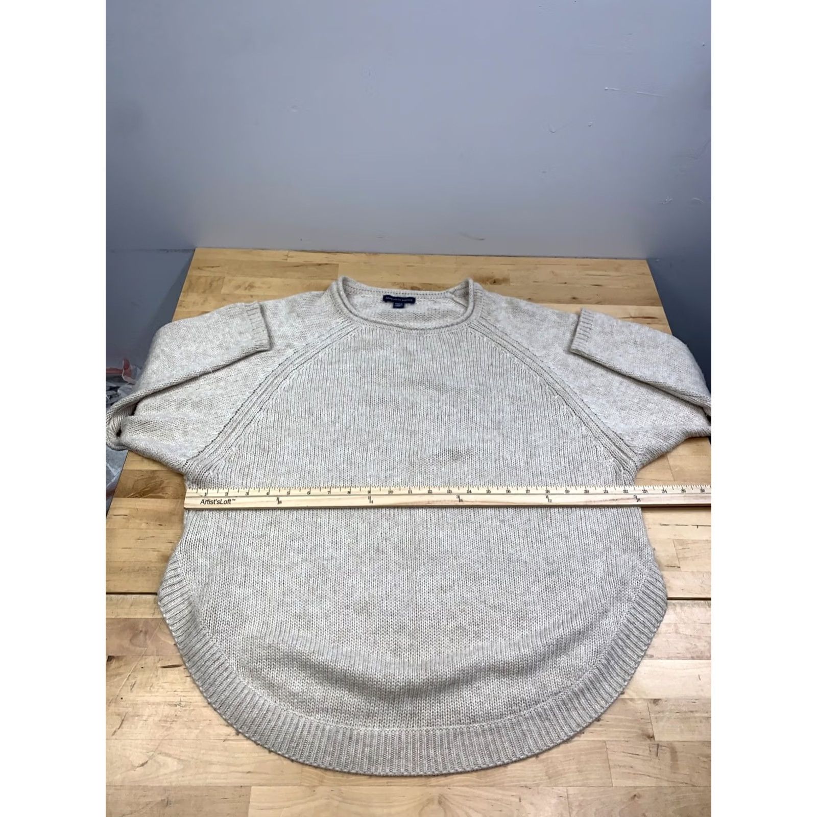 Saks Fifth Avenue Saks Fifth Avenue Wool Cashmere Blend Sweater Women L Beige Casual Oversize 13203 Size L / US 10 / IT 46 - 5 Thumbnail