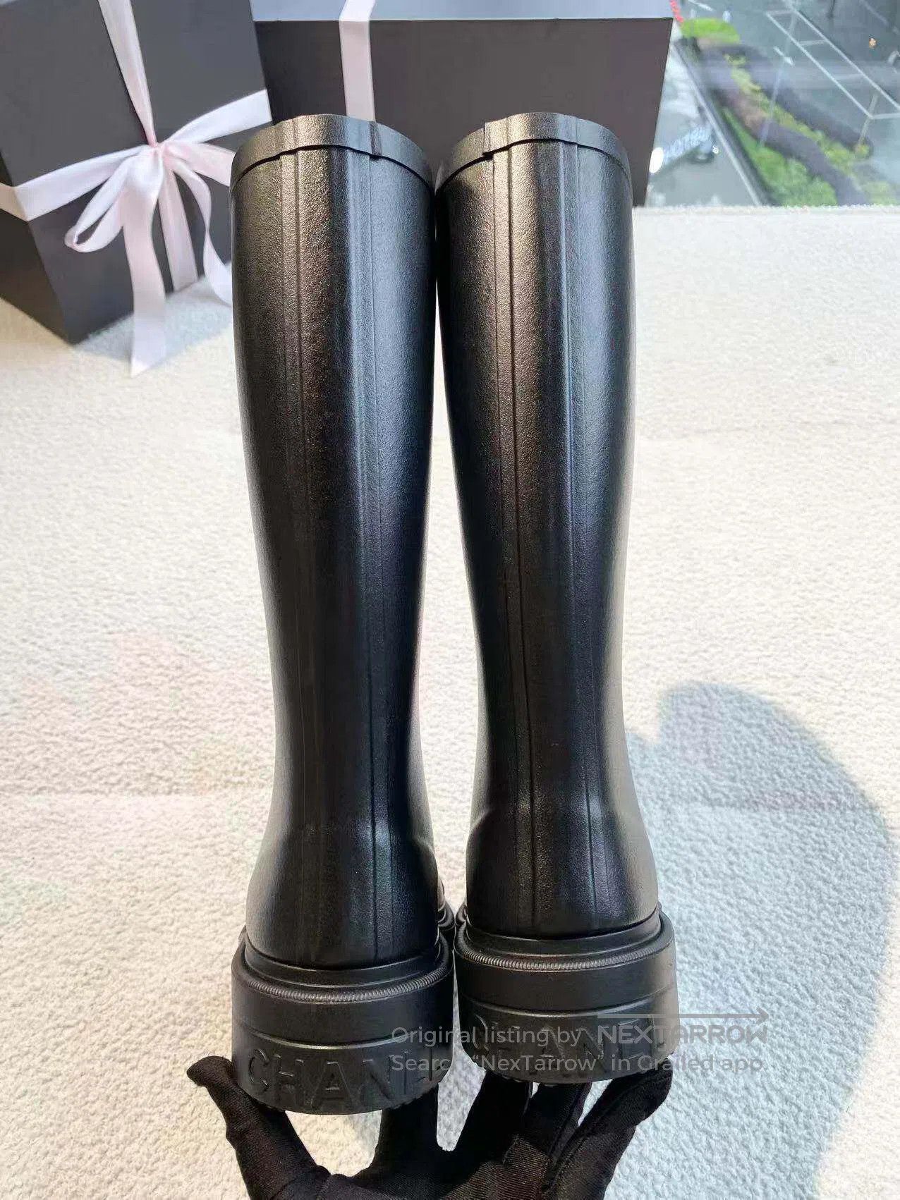 Chanel Chanel Black double Clogo long rain boots| Size US 4.5 / IT 34.5 - 5 Thumbnail