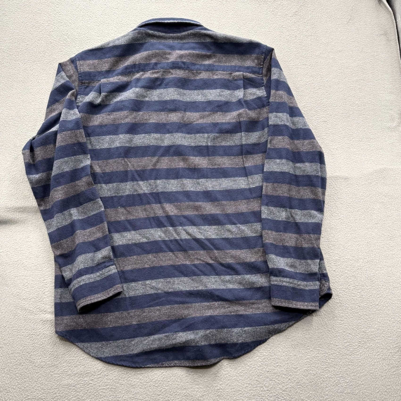 Vintage Bridge & Burn Shirt Mens 2XL Blue Striped Flannel Long Sleeve Button Up Casual Size US XXL / EU 58 / 5 - 2 Thumbnail
