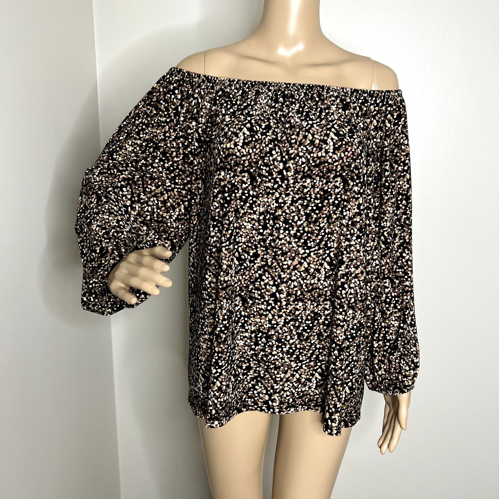 Anne Klein Anne Klein Polka Dot Off Shoulder Top Size XL / US 12-14 / IT 48-50 - 1 Thumbnail