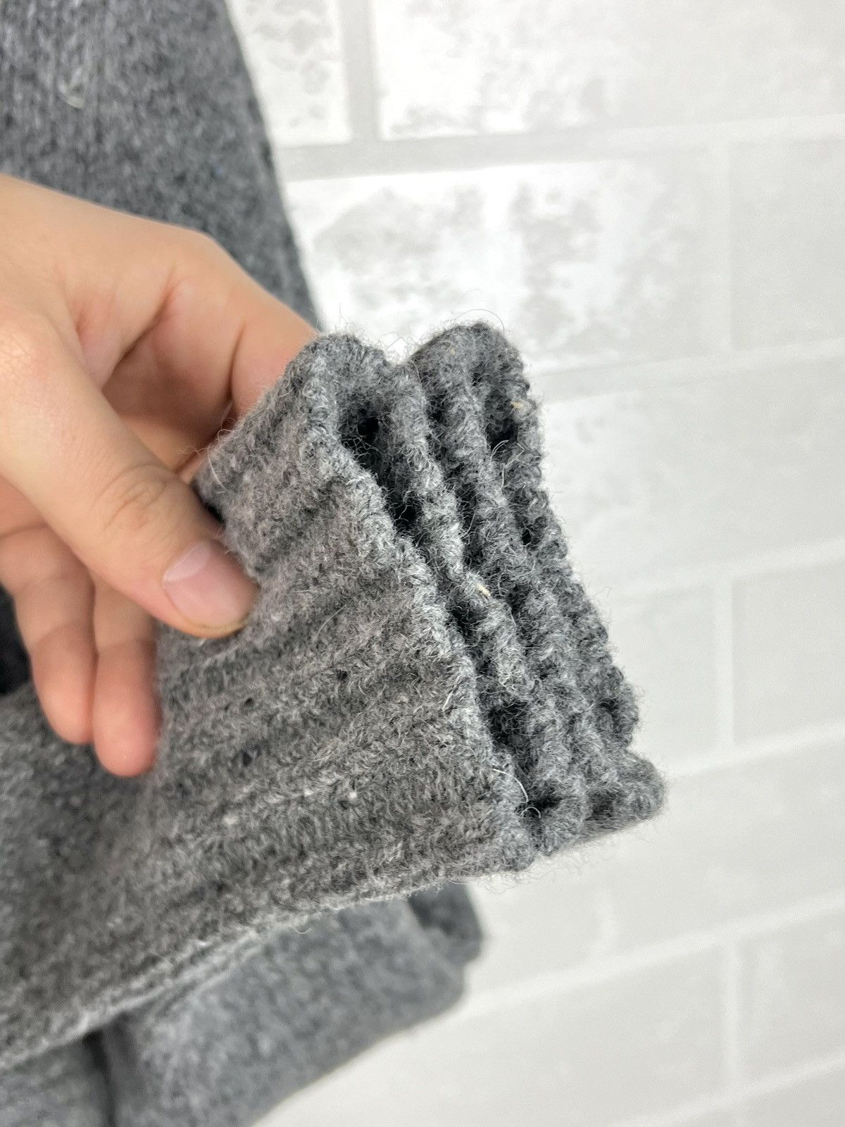 Hermes HERMES Sweater Hooded Wool Knit Mesh Pockets Gray Women's Size M / US 6-8 / IT 42-44 - 15 Thumbnail