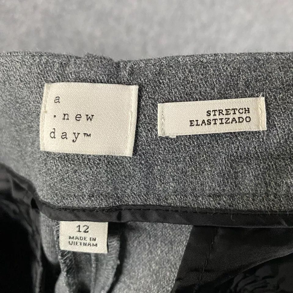 Other A New Day Pants Women's Size 12 Stretch Gray Cotton Trousers Size 34" / US 12 / IT 48 - 7 Thumbnail