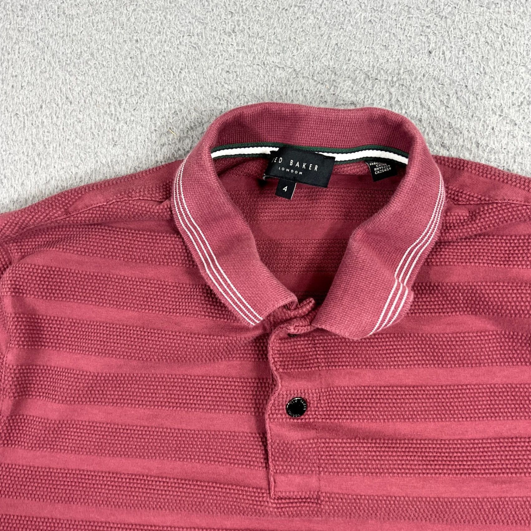 Ted Baker VINTAGE Ted Baker Men’s Polo Shirt Long Sleeve Striped Textured Cotton Blend Size 4 Size US S / EU 44-46 / 1 - 2 Thumbnail