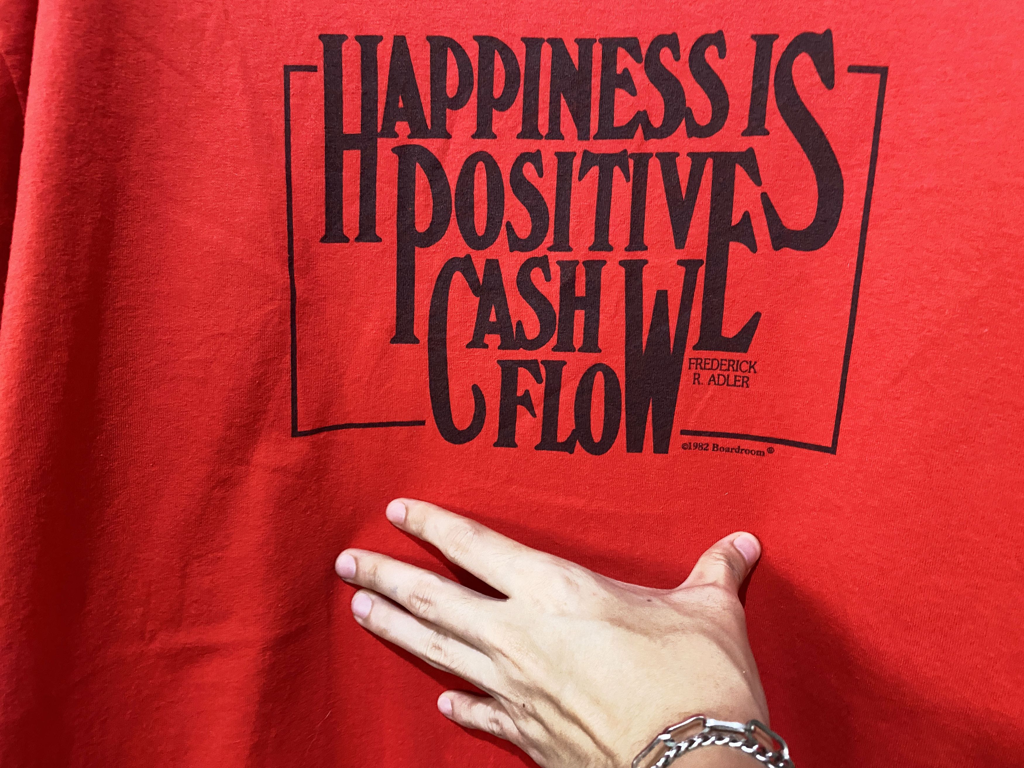 Vintage Vintage 80s Happiness Positive Cash Flow Shirt Size US XL / EU 56 / 4 - 2 Thumbnail