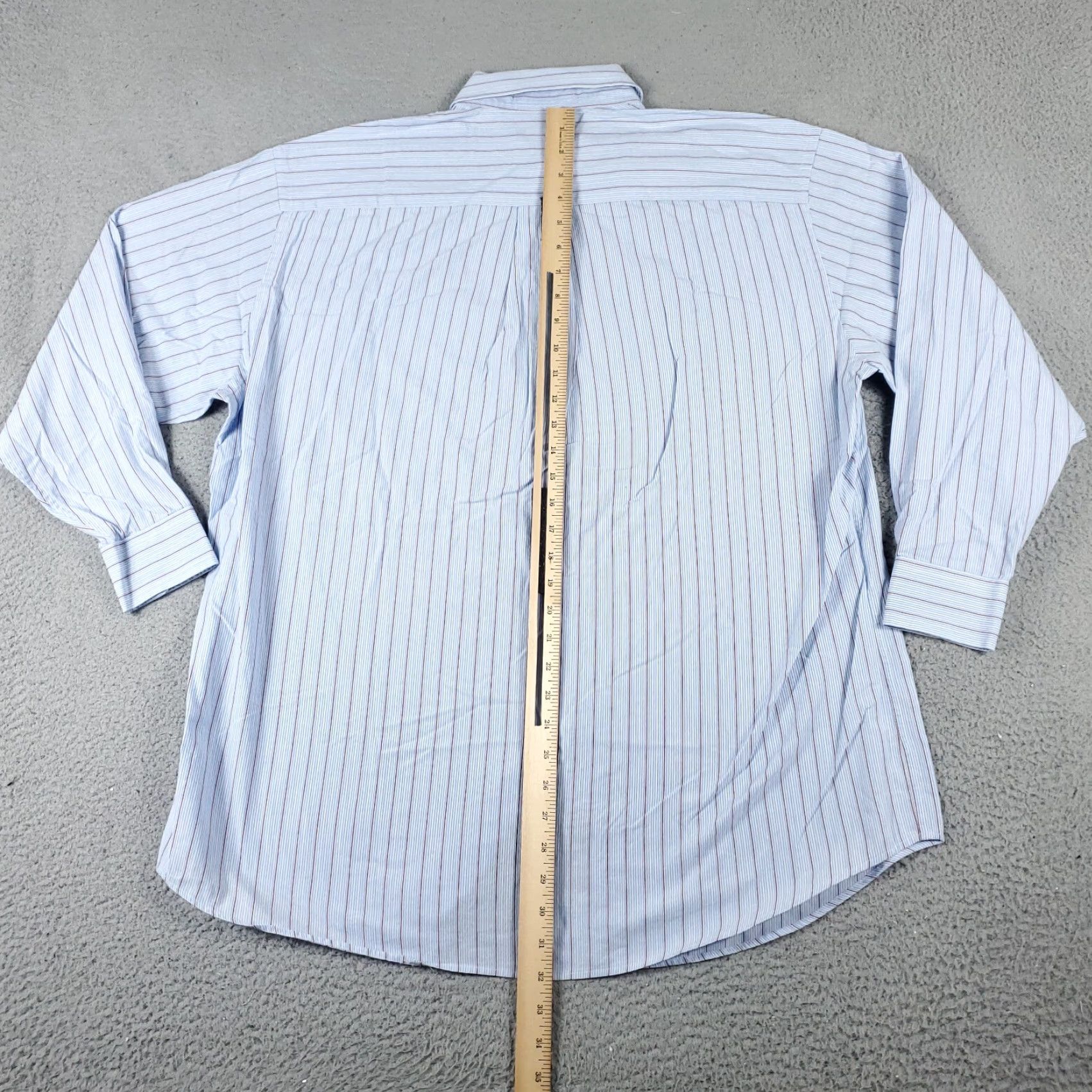 Nautica Nautica Shirt Mens Size 17 Blue Striped Dress Shirt Button Up Long Sleeve Size 46R - 3 Thumbnail
