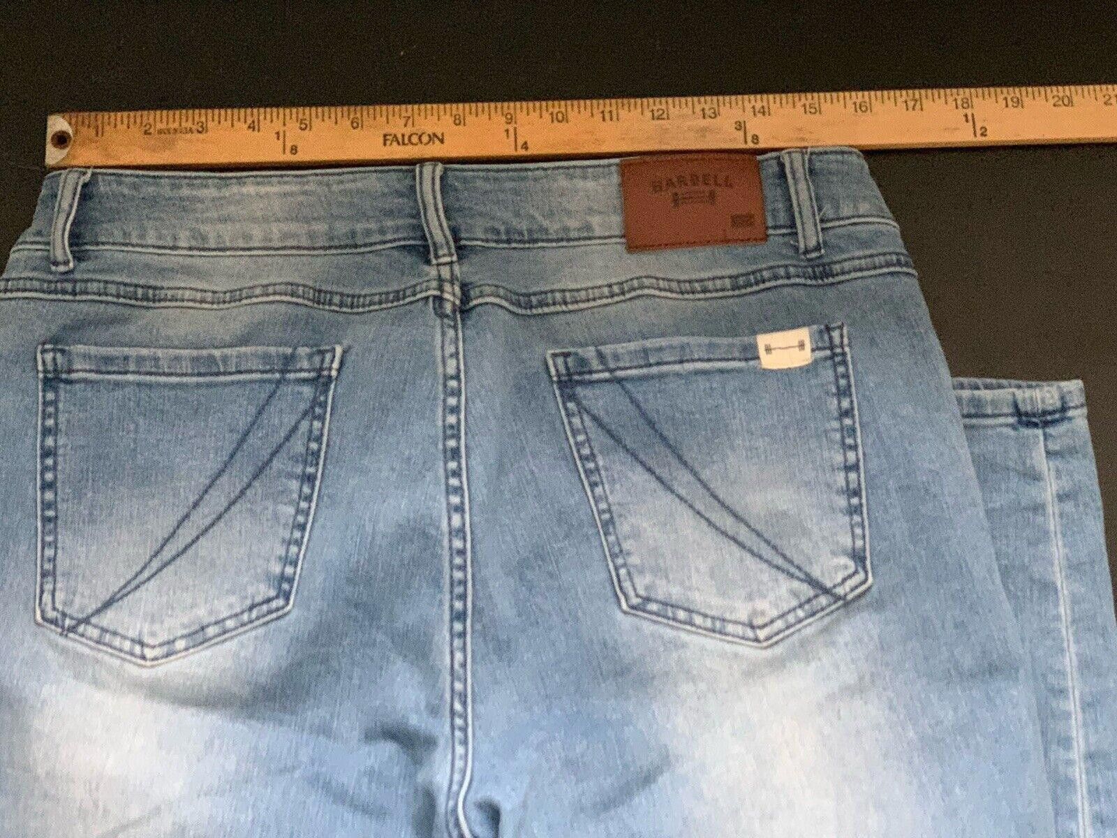 Designer Barbell Apparel Jeans Blue Denim Straight Stretch Distressed Size US 31 - 10 Thumbnail