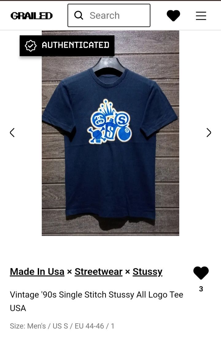 Vintage '90s Single Stitch Stussy All Logo Tee USA