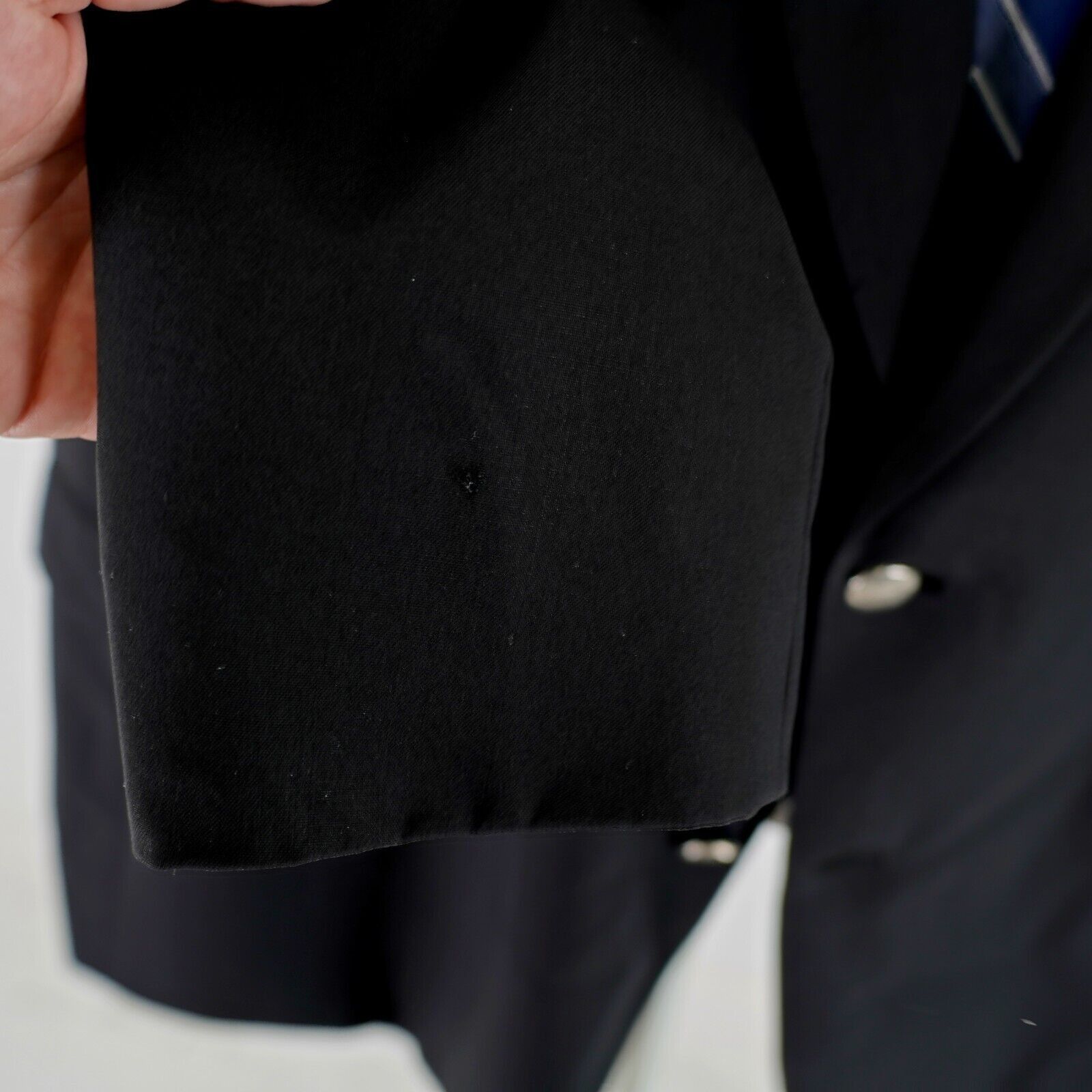 Hart Schaffner Marx DAMAGED Hart Schaffner Marx Black Wool 44R Blazer 2 Silver B Size 44R - 5 Thumbnail