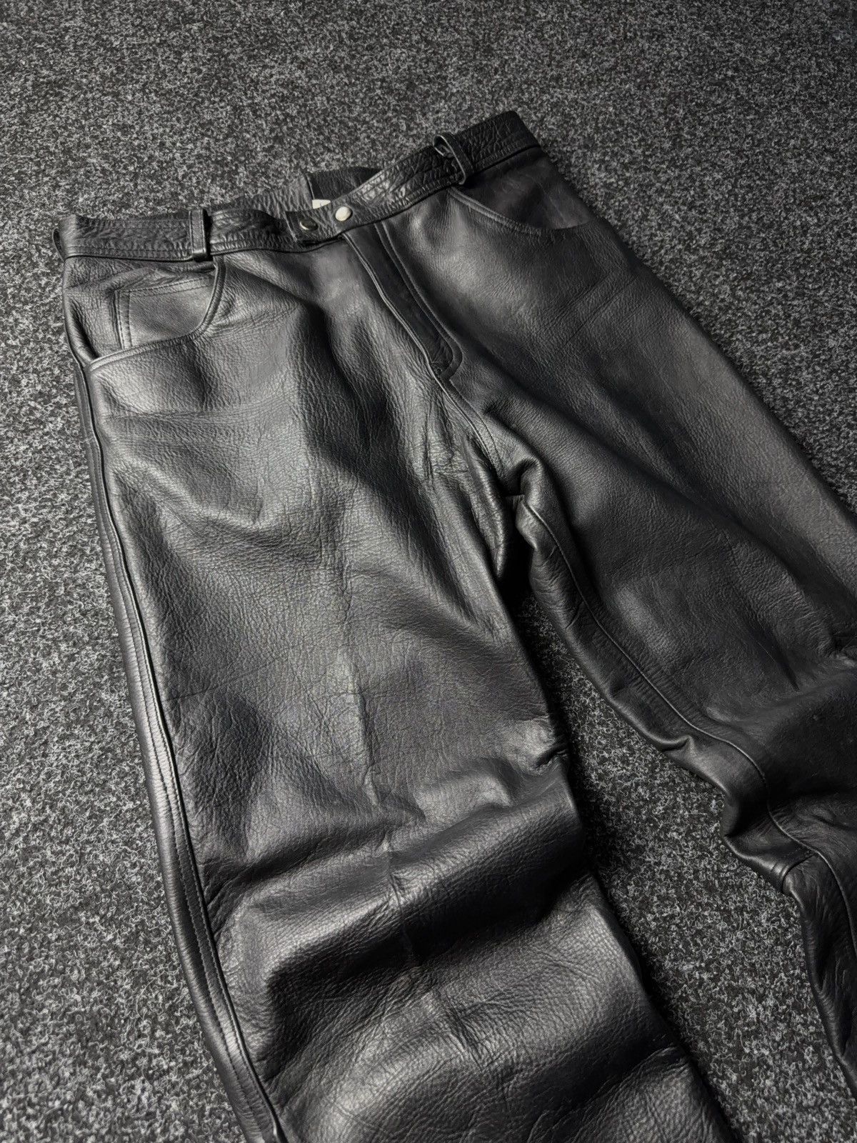 Leather Y2K Vintage Leather Pants Opium Style Alt Biker USA Rare Size US 35 - 5 Thumbnail