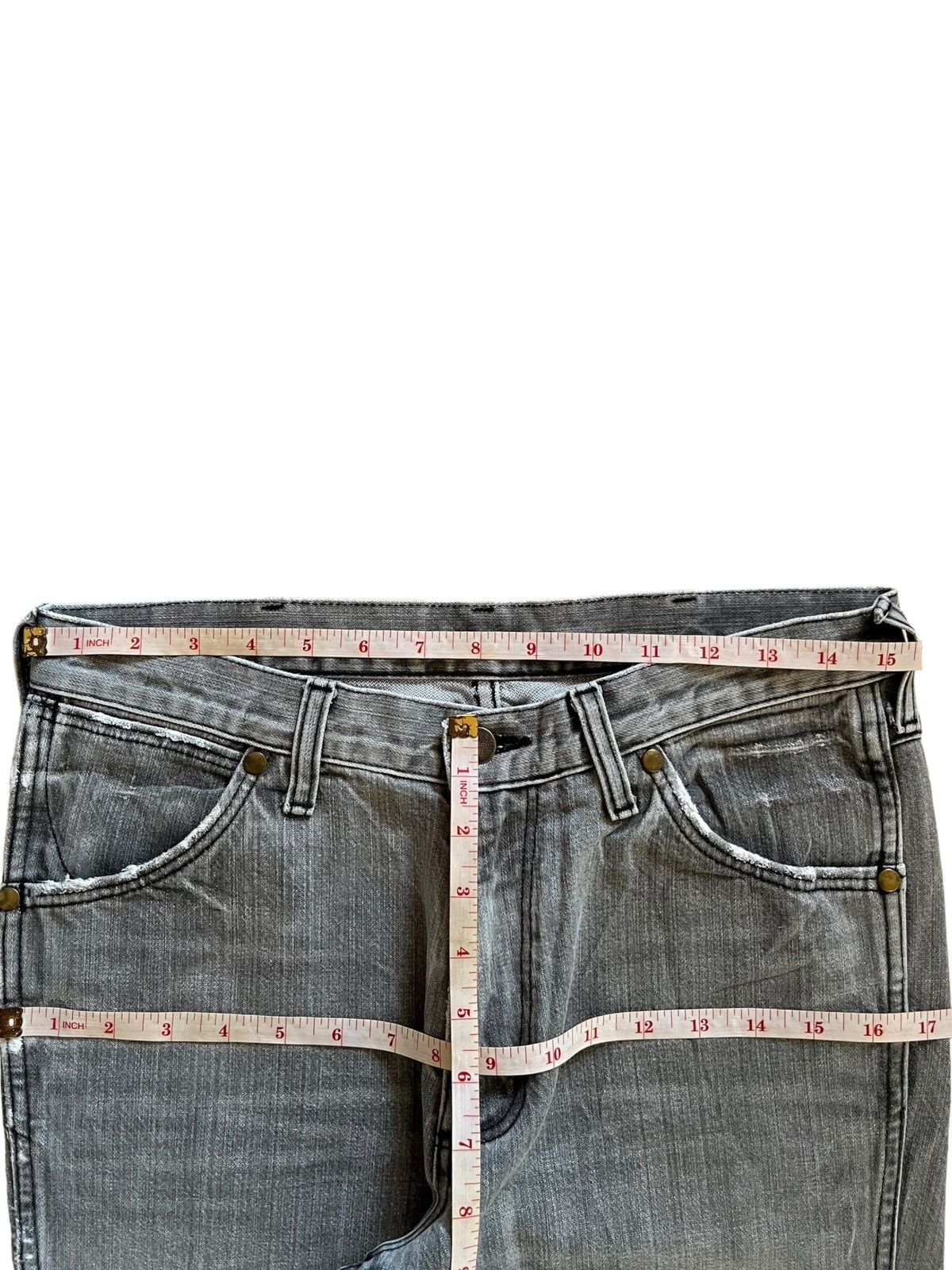 Wrangler SALES🔥Vintage Wrangler Flared Faded Wash Distressed Jeans Size US 31 - 12 Thumbnail