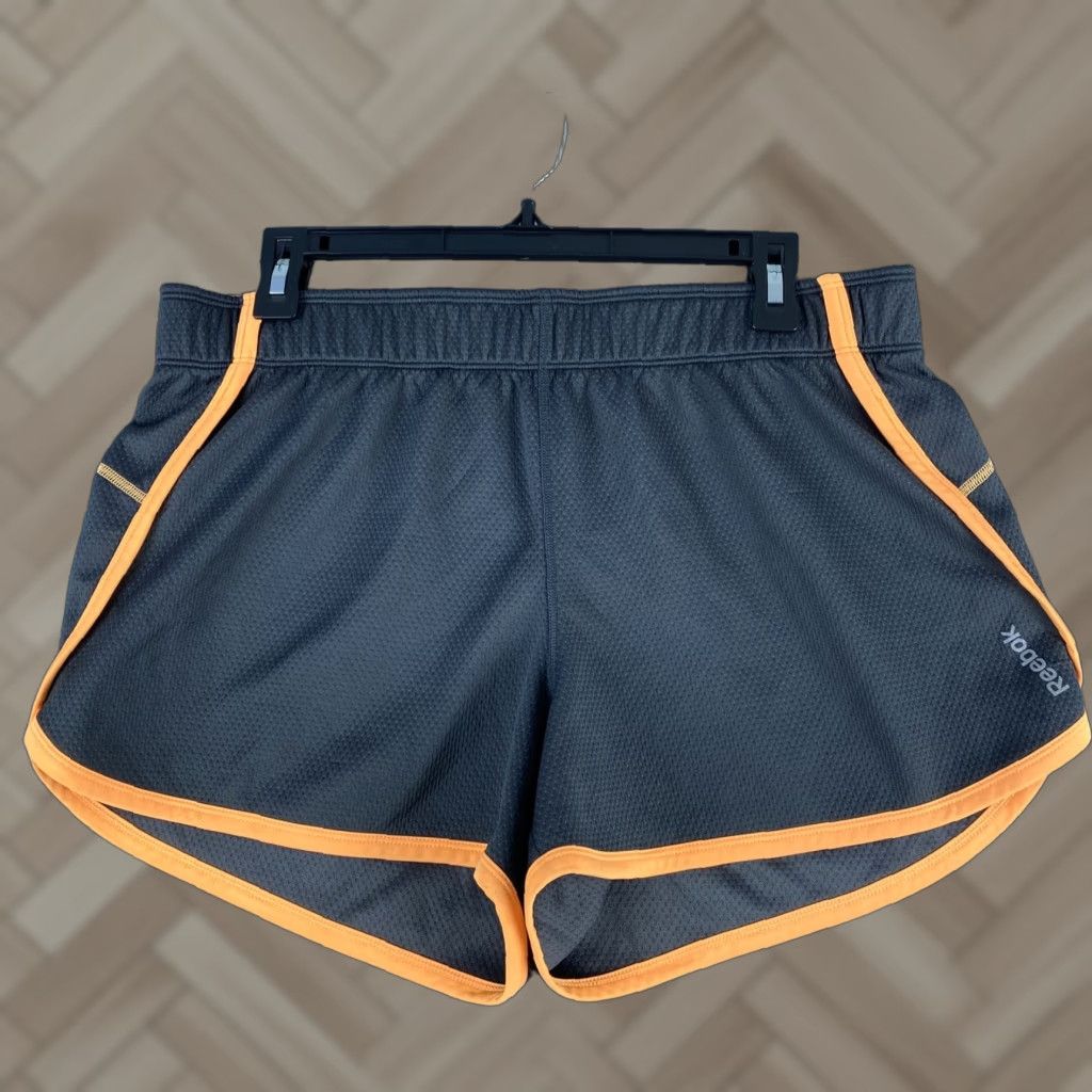 Reebok Reebok Women Running Shorts L Gray Orange 40-42 / Activewear Athletic Regular Size Size 36" / US 14 / IT 50 - 1 Thumbnail