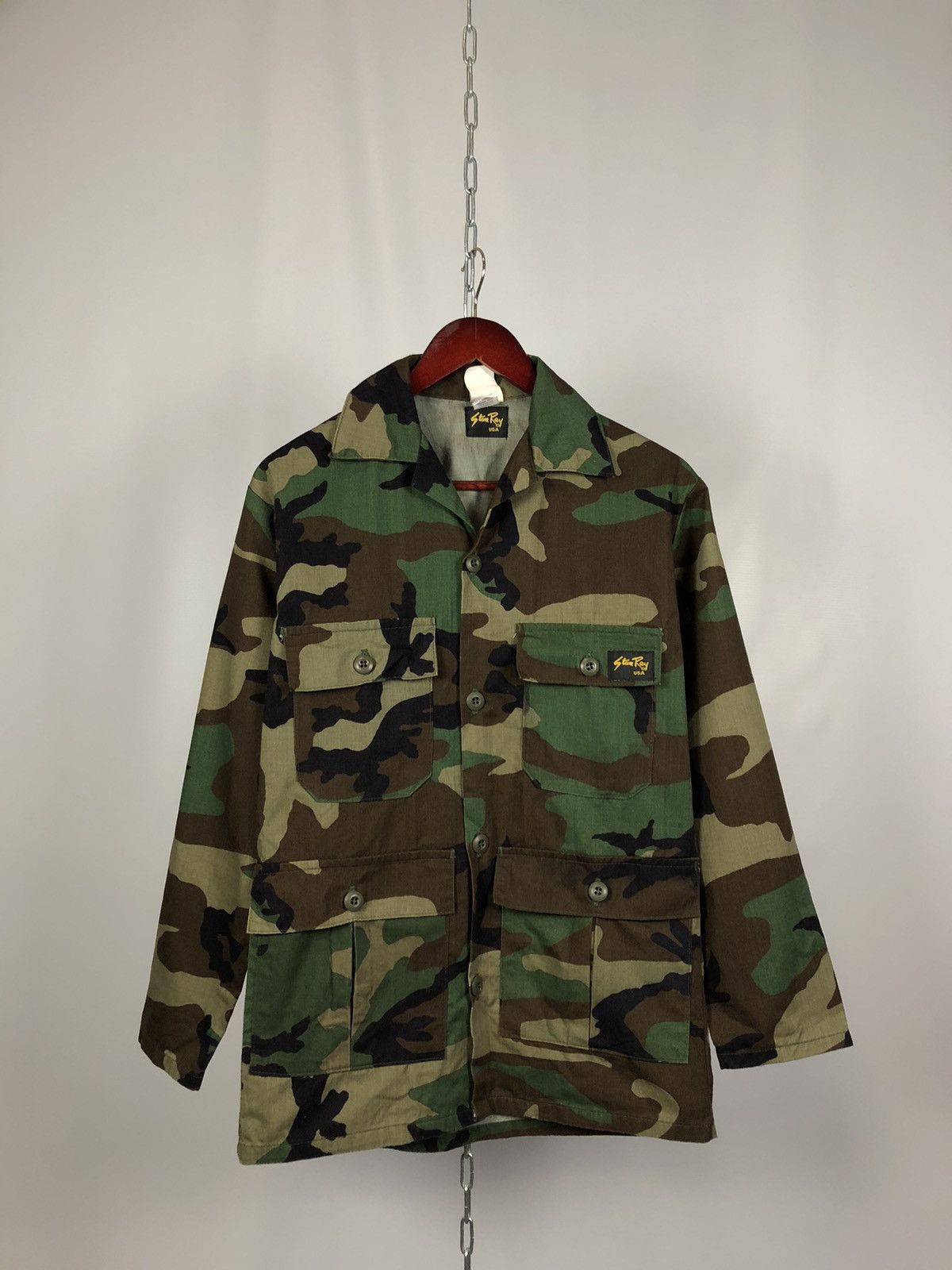 image of Stan Ray Tropical Jacket (Stonewashed Woodland Camo) in Military Camouflage, Men's (Size Small)