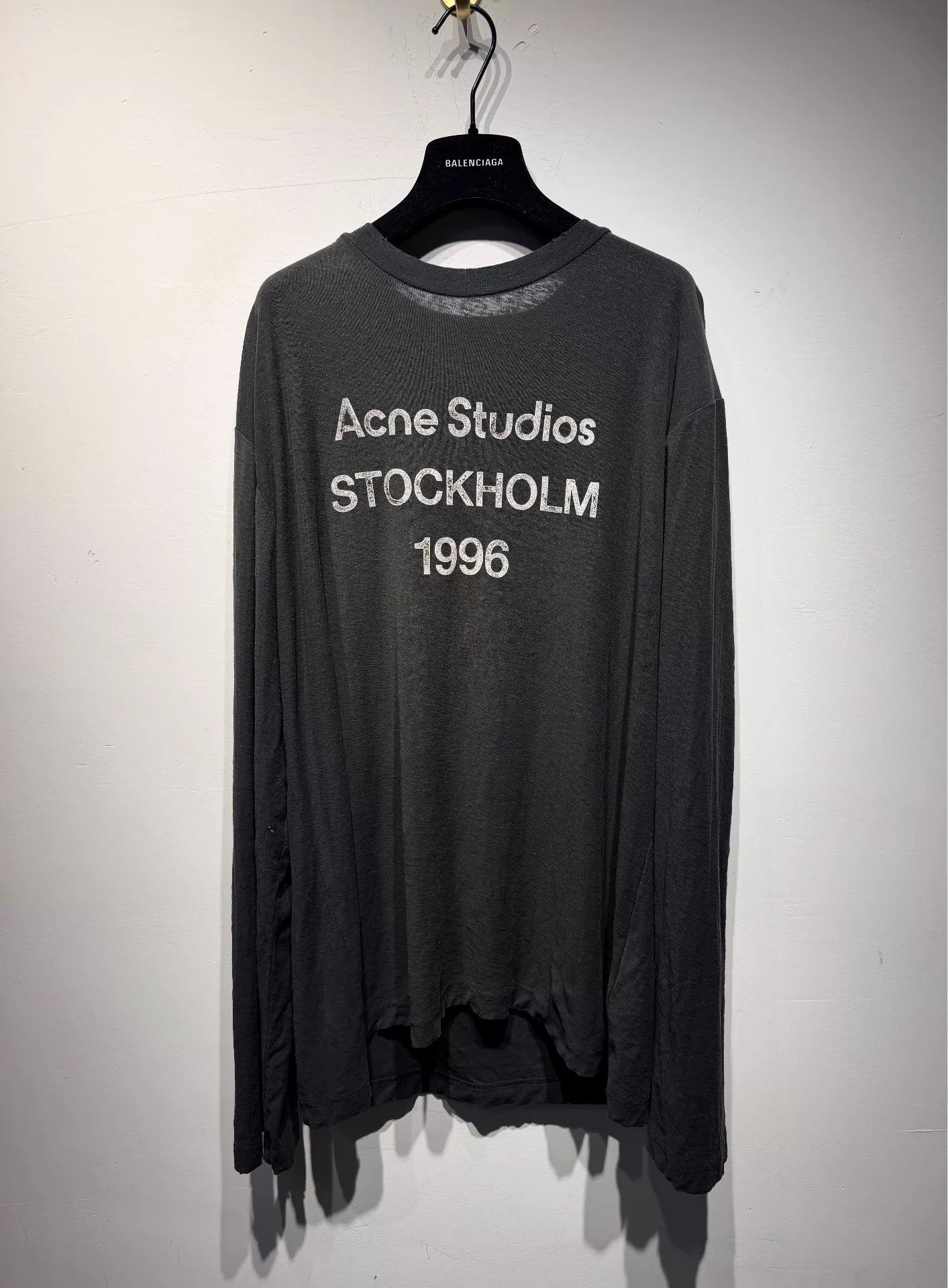 Acne Studios Acne 1996 Logo Vintage Print Long-sleeve Tee Unisex Black M Size US M / EU 48-50 / 2 - 1 Thumbnail