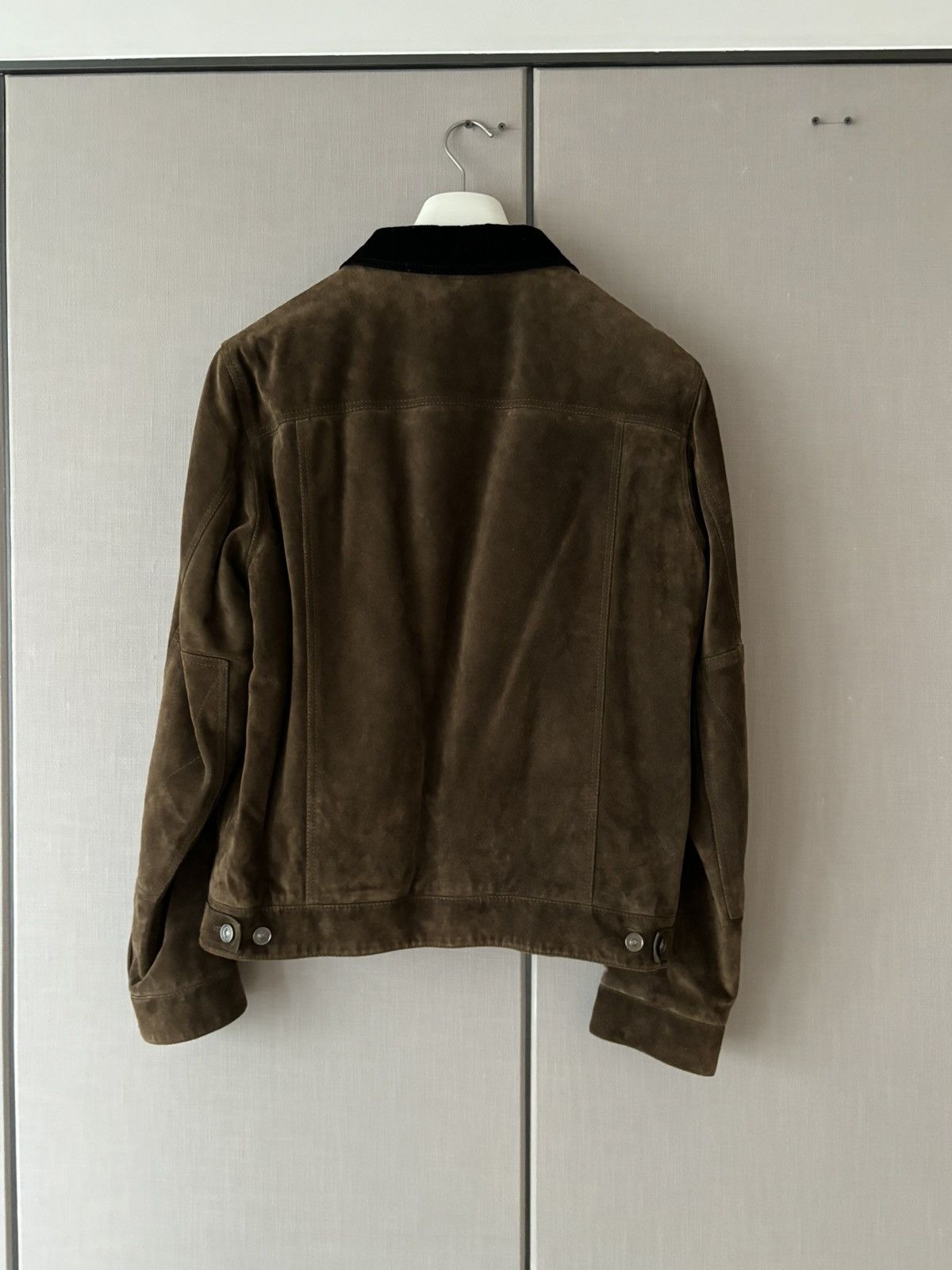 Berluti FW17 Brown Suede jacket with corduroy collar Size US XL / EU 56 / 4 - 2 Thumbnail