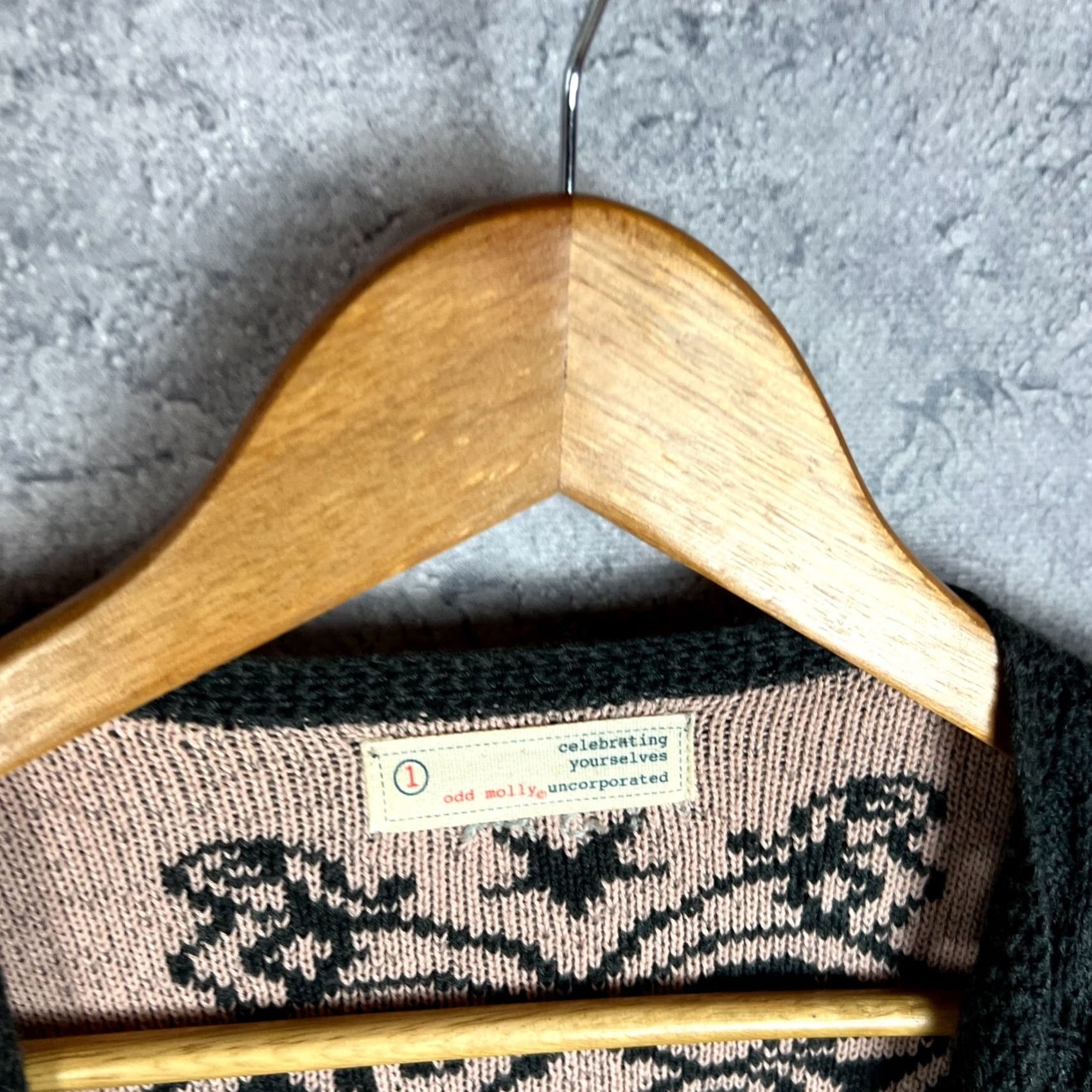 Vintage Odd Molly Cardigan Sweater Beige Patterned Open Front Cotton Size 1 Womens Size XS / US 0-2 / IT 36-38 - 4 Thumbnail