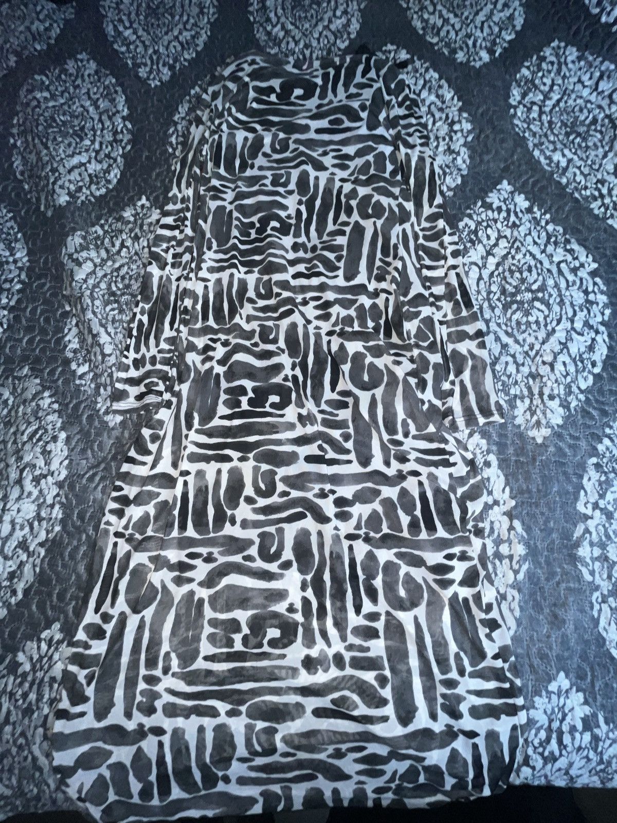 Vince Camuto Vince Camuto Abstract Print Sleeveless Mesh Maxi Dress Size L / US 10 / IT 46 - 9 Thumbnail