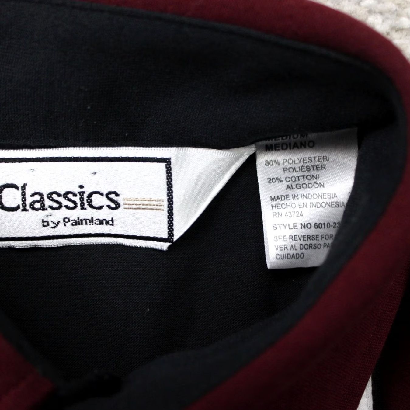 Vintage VINTAGE Classics by Palmland Polo Shirt Mens Medium Red/Black/White Embroidered S/S Regular Mens Polo Size US M / EU 48-50 / 2 - 5 Thumbnail