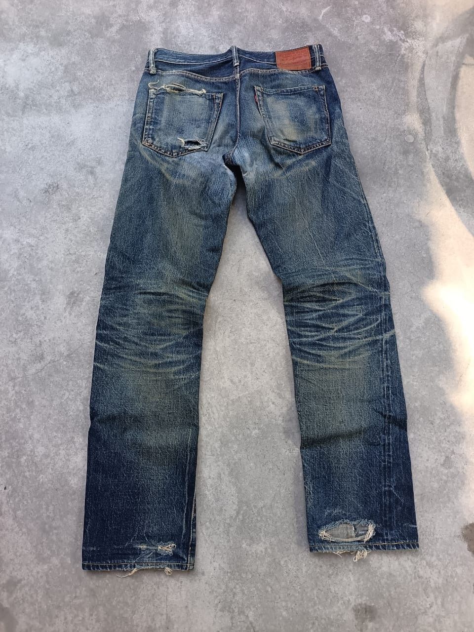 Japanese Brand Burgus plus nice distressed slevege jeans made in Japan Size US 29 - 2 Thumbnail
