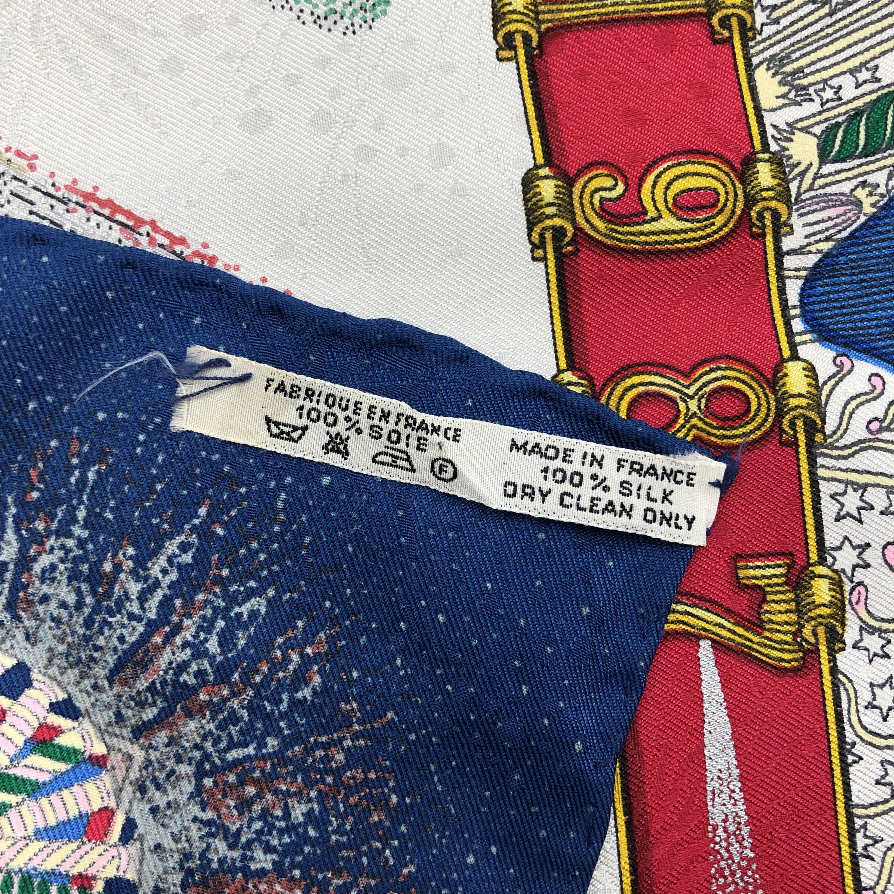 Hermes × Vintage Vintage Hermes Paris SILK Scarf Feux D'Artifice Stole Wraps Size ONE SIZE - 22 Thumbnail