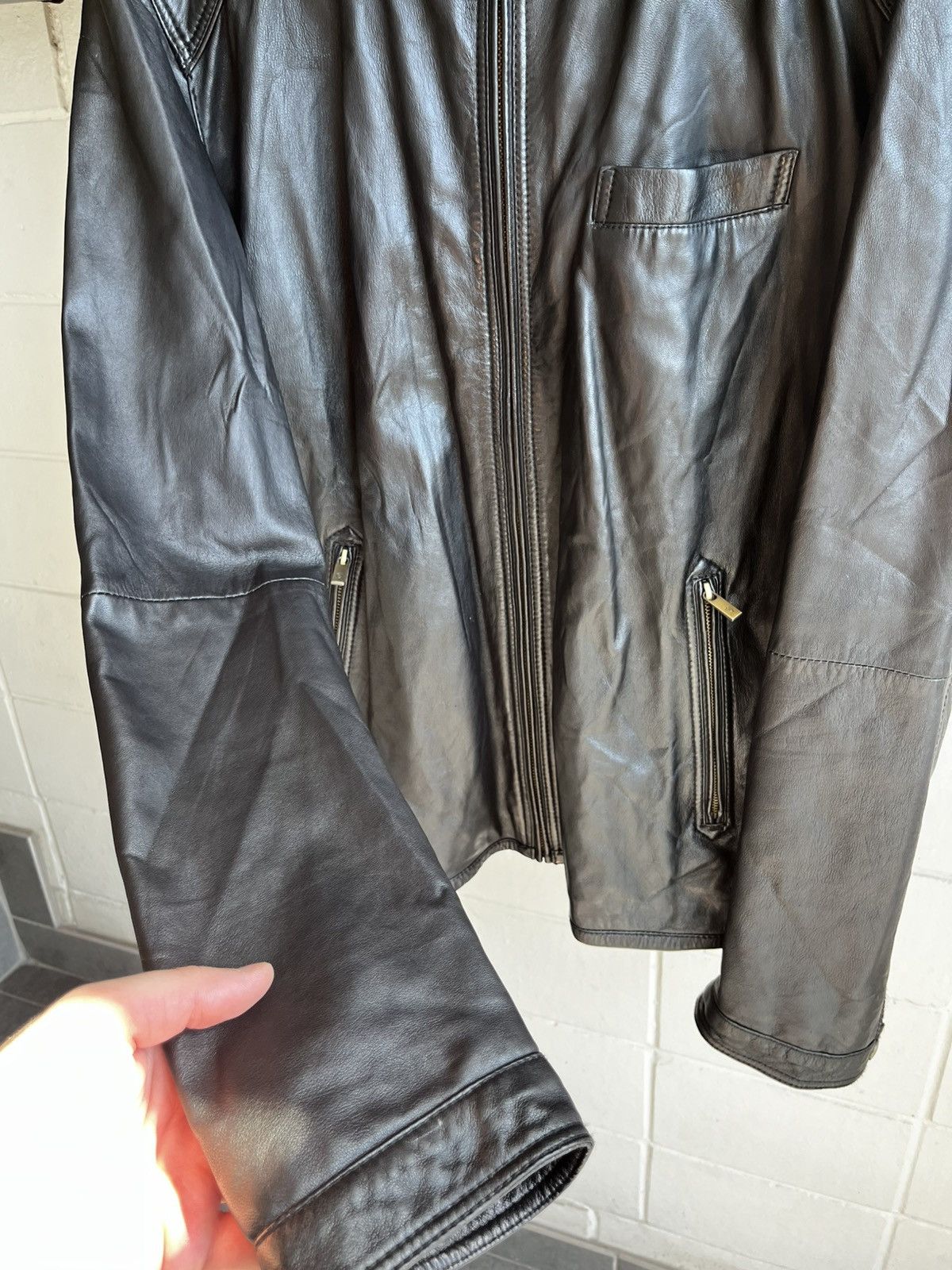 Massimo Dutti Leather Jacket 2XL in Black, Men's (Size Xxl) — image 5 of 6
