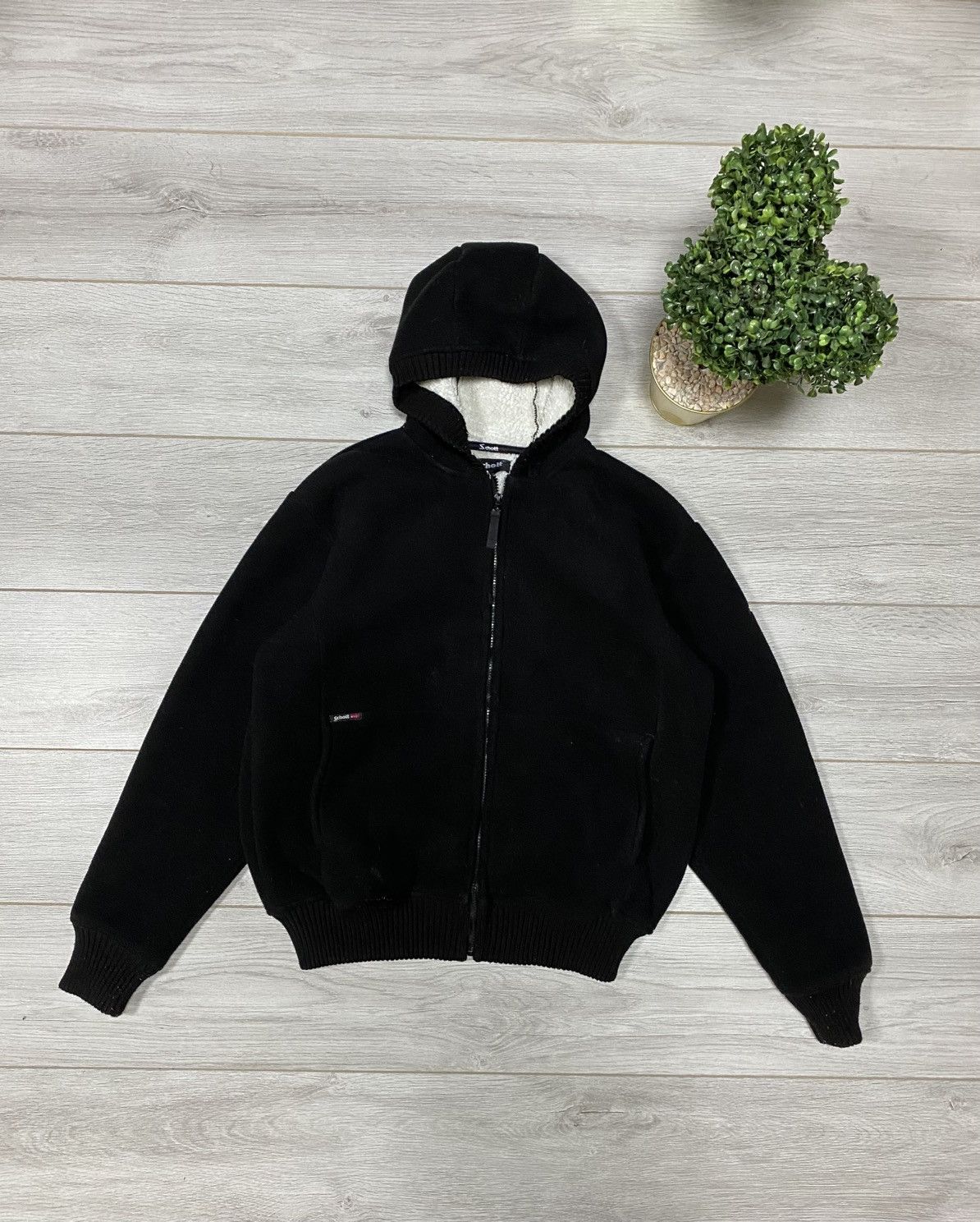 Schott Schott fleece zip big logo vintage hoodie jacket Size US L / EU 52-54 / 3 - 6 Thumbnail