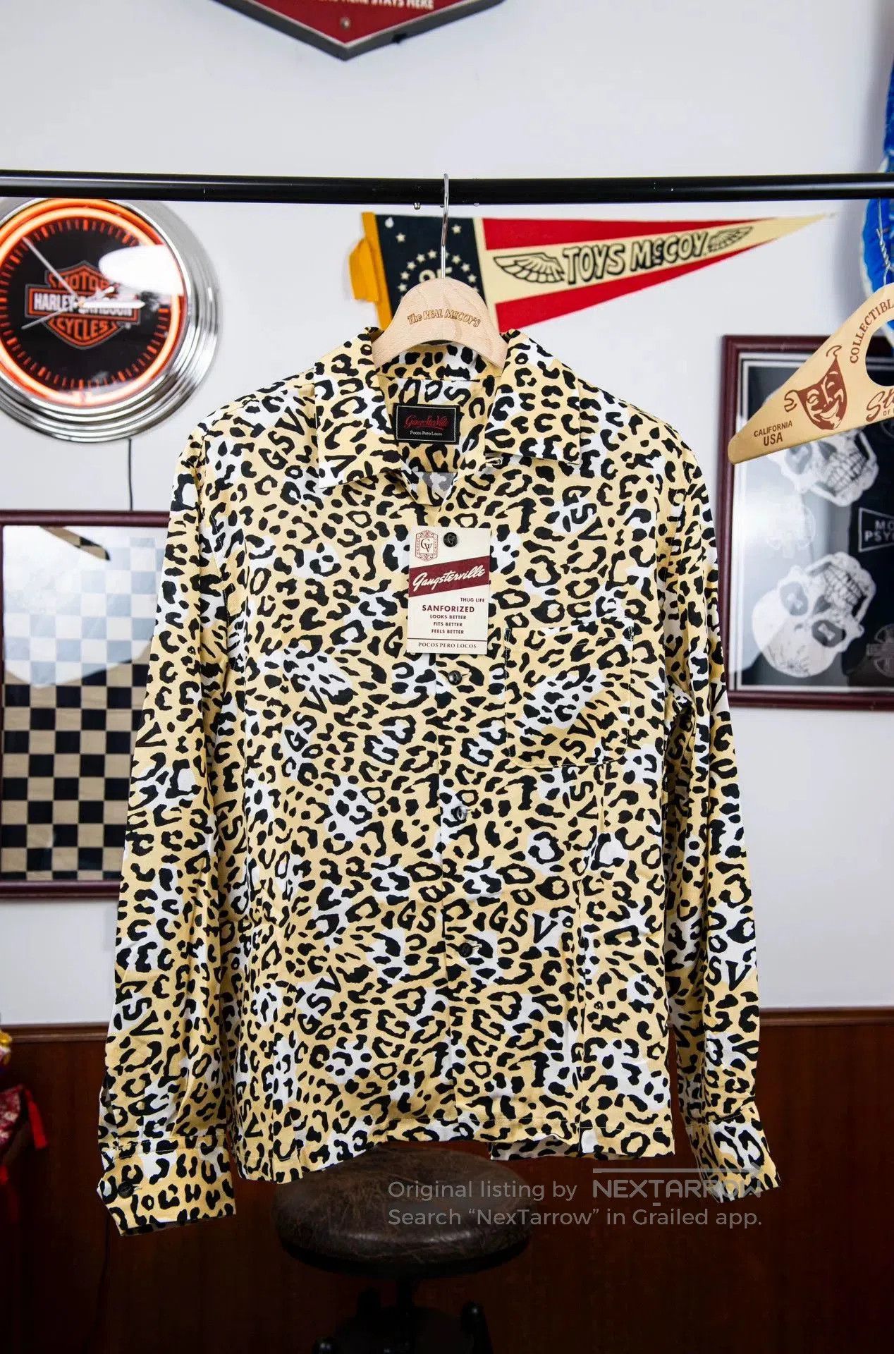 Japanese Brand Gangsterville Leopard Print Long Sleeve Shirt. Size US M / EU 48-50 / 2 - 1 Thumbnail