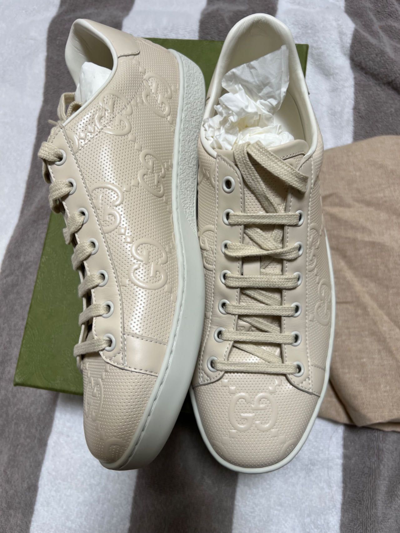 Gucci GUCCI Calfskin GG Tennis Embossed Mens Ace Size US 14 / EU 47 - 6 Thumbnail