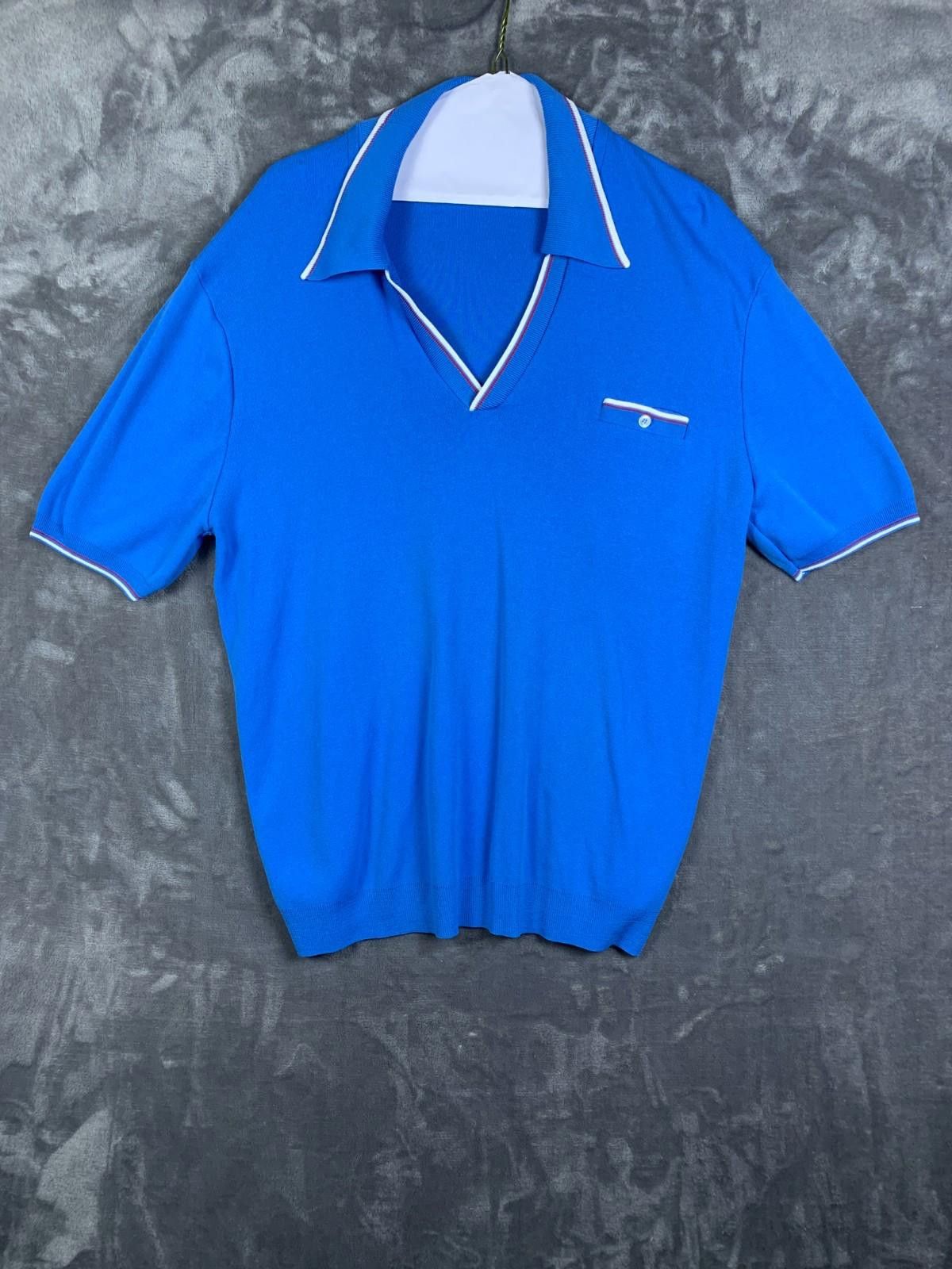 Designer 60s BAN LON HILLSDALE SS POLO Mens XL Royal Wht/Red Trim 279 Size US XL / EU 56 / 4 - 1 Thumbnail