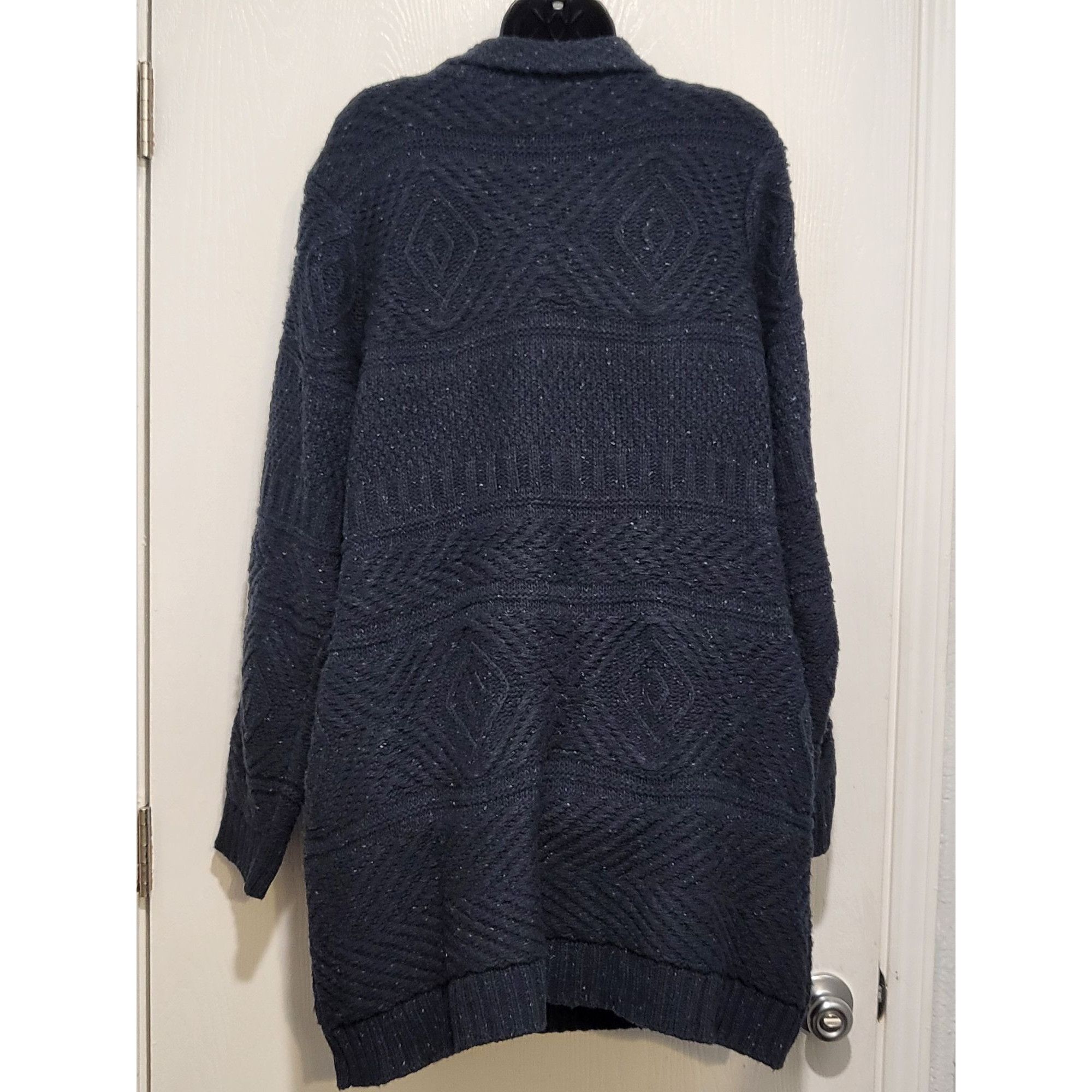 J. Jill J Jill Button Up Chunky Knit Cardigan Women XL Tall Blue Woo Size XL / US 12-14 / IT 48-50 - 3 Thumbnail