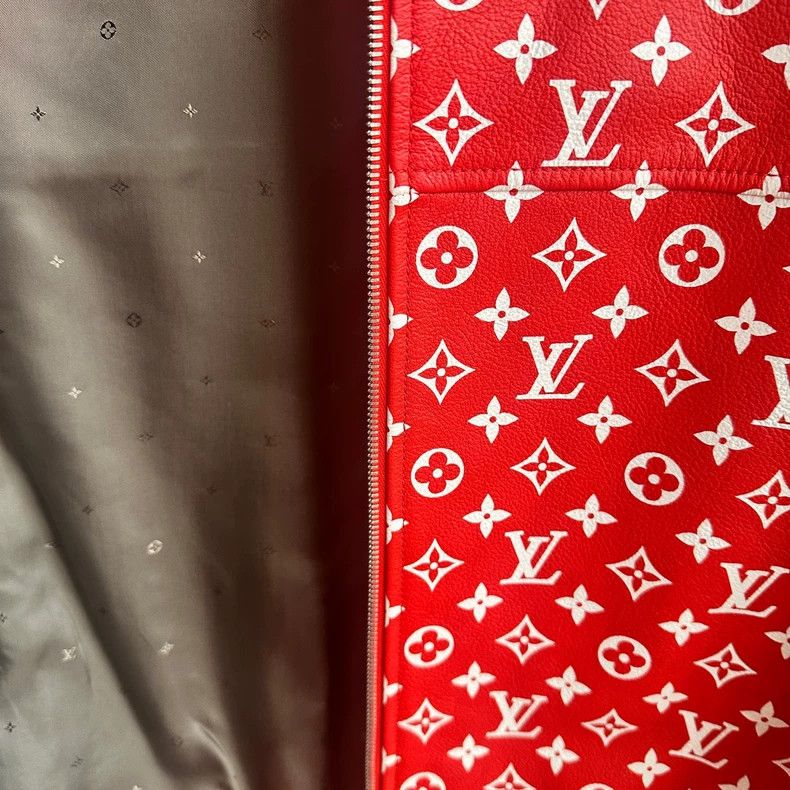 Louis Vuitton Louis Vuitton Red full-print presbyopic leather jacket 250 Size US S / EU 44-46 / 1 - 3 Thumbnail